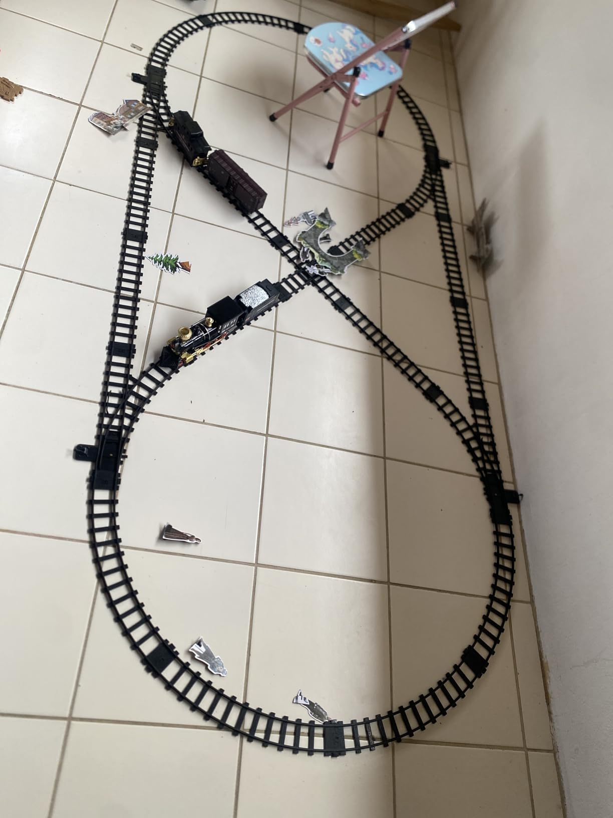 Train Set for Kids - Electric Remote Control Train Track Around Christmas Tree, Steam Locomotive Engine Train Railway Kits w/Smoke, Light & Sounds, Christmas Toys Gifts for 3 4 5 6 7 8 Year Old Kids customer photo 1