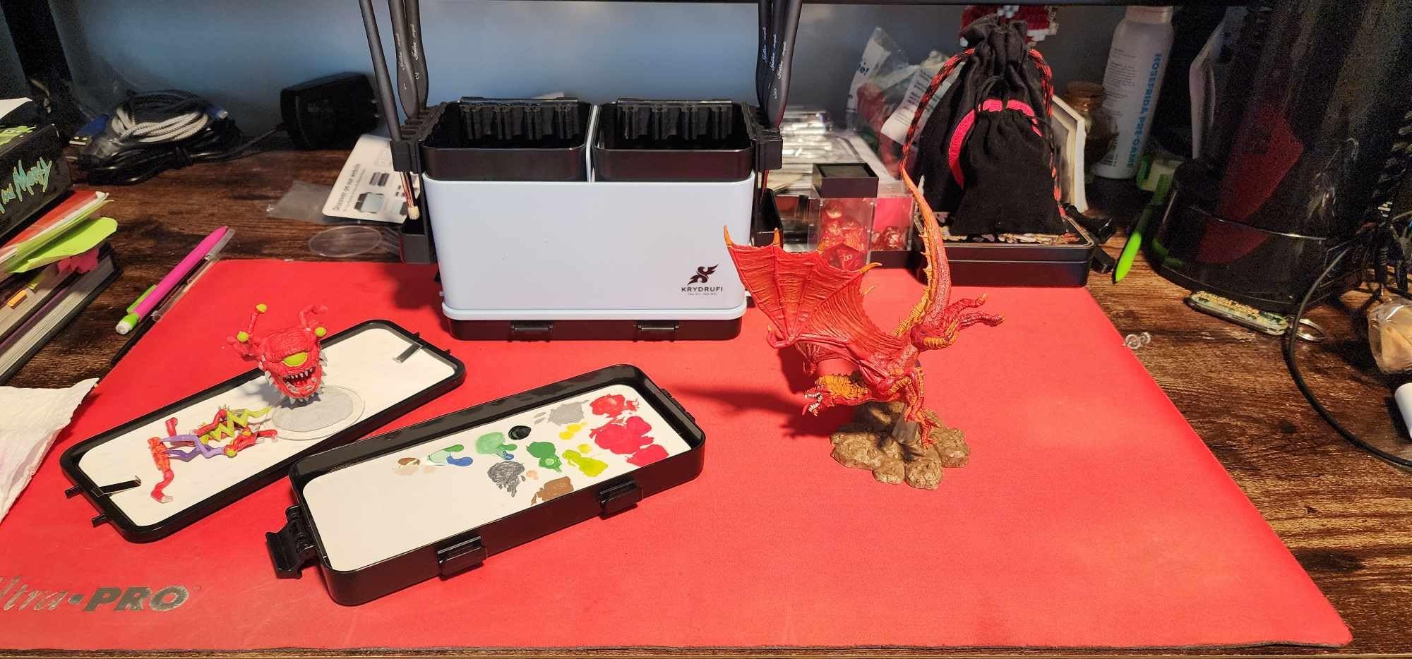 Portable All-in-One Modular Painting Station with Paint Brush Cleaner and Holders, Wet Paint Palette Tray with Lid for Miniature Painting and Acrylic Paints customer photo 1