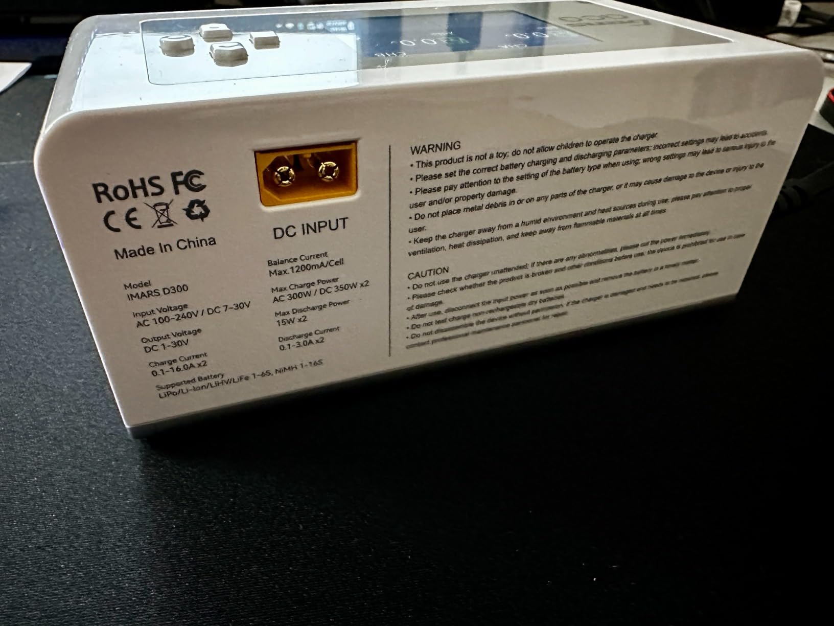 Lipo Battery Charger, Gens Ace IMARS D300 Smart Balance Charger Dual Channel AC 300W / DC 700W (350W*2) 16A for RC LiPo Li-Ion LiHV Life Battery Charging (White) customer photo 1