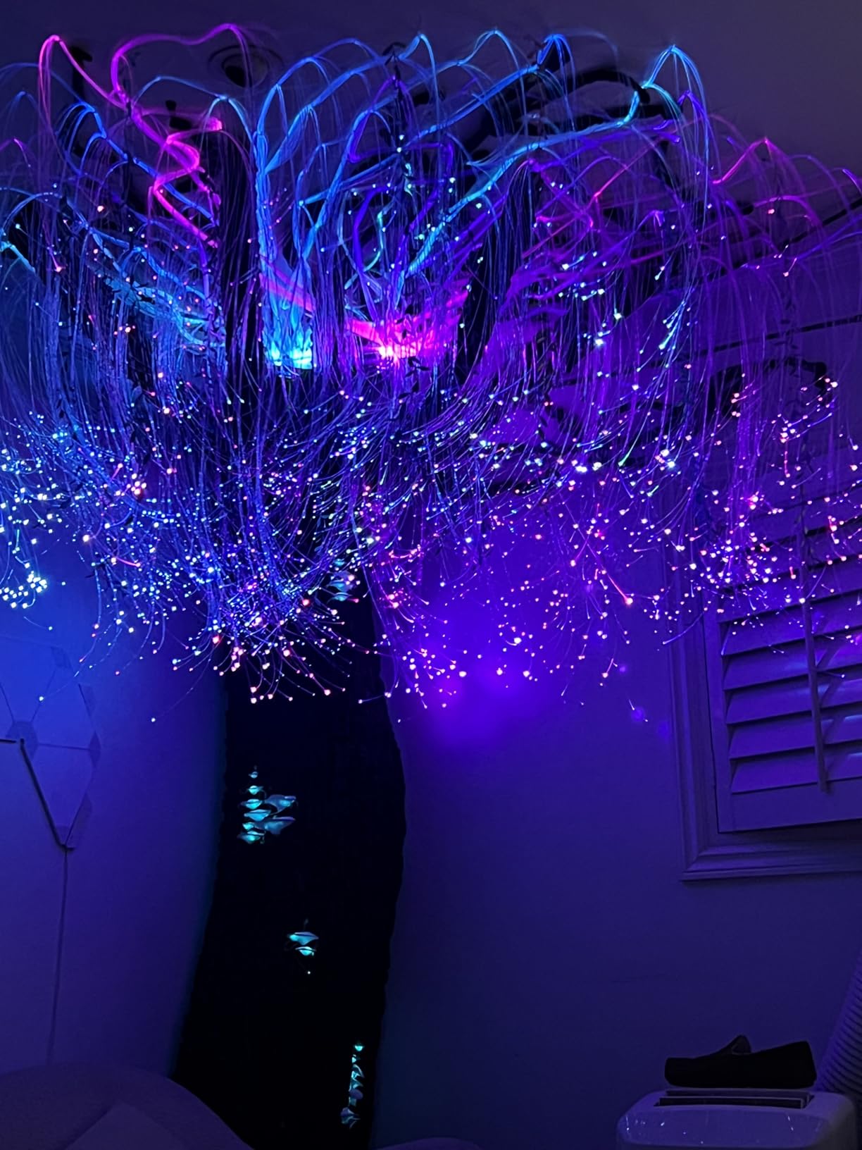 Twinkle Starlight Headliner Light,32W 1000pcs 13.1ft LED Star Ceiling Fiber Optic Light Kit APP/Remote Control for Car/Home/Party customer photo 2