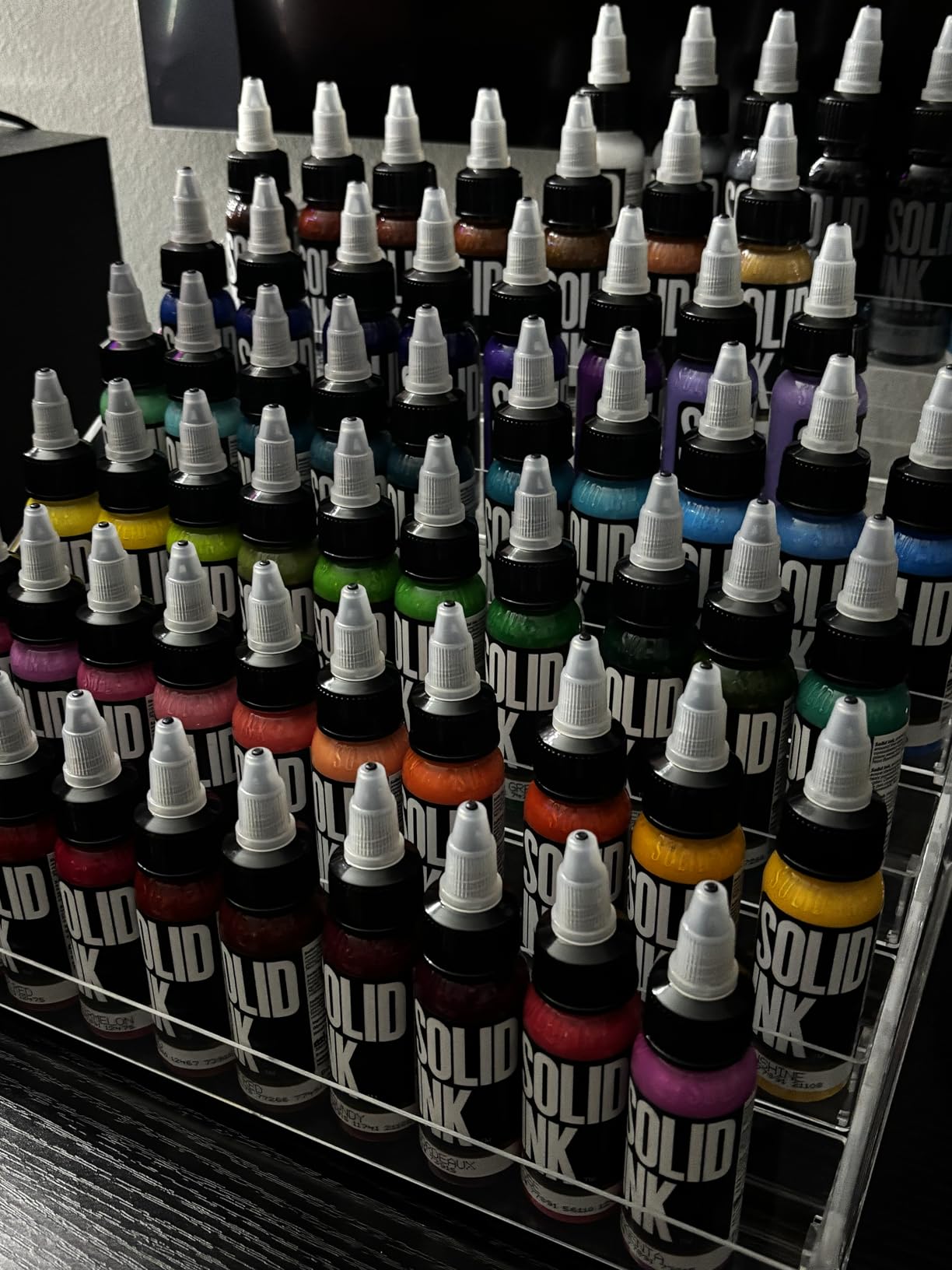 Acrylic Paint Organizer (7 Tier), Painting Bottle Holder, Clear Nail Polish Holder Rack Shelf, Acrylic Paint Storage Organizer, Craft Holder Rack for Alcohol Inks and Food Coloring (Black Clear) customer photo 2