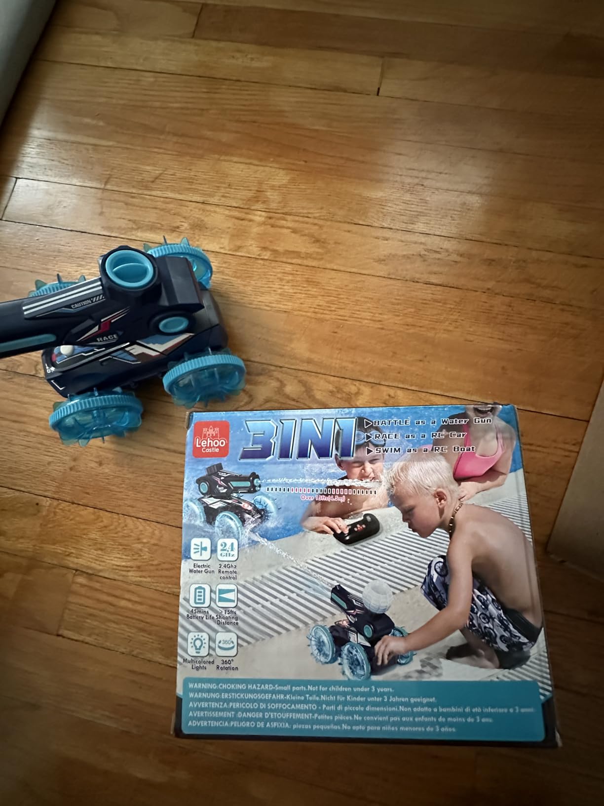 Lehoo Castle Amphibious Remote Control Car, 4WD RC Cars for Boys Age 8-12 with Water Gun, Remote Control Boat for Kids, 2.4 GHz Waterproof RC Trucks, Pool Toys for 6 7 8 9 Year Old Boys customer photo 1