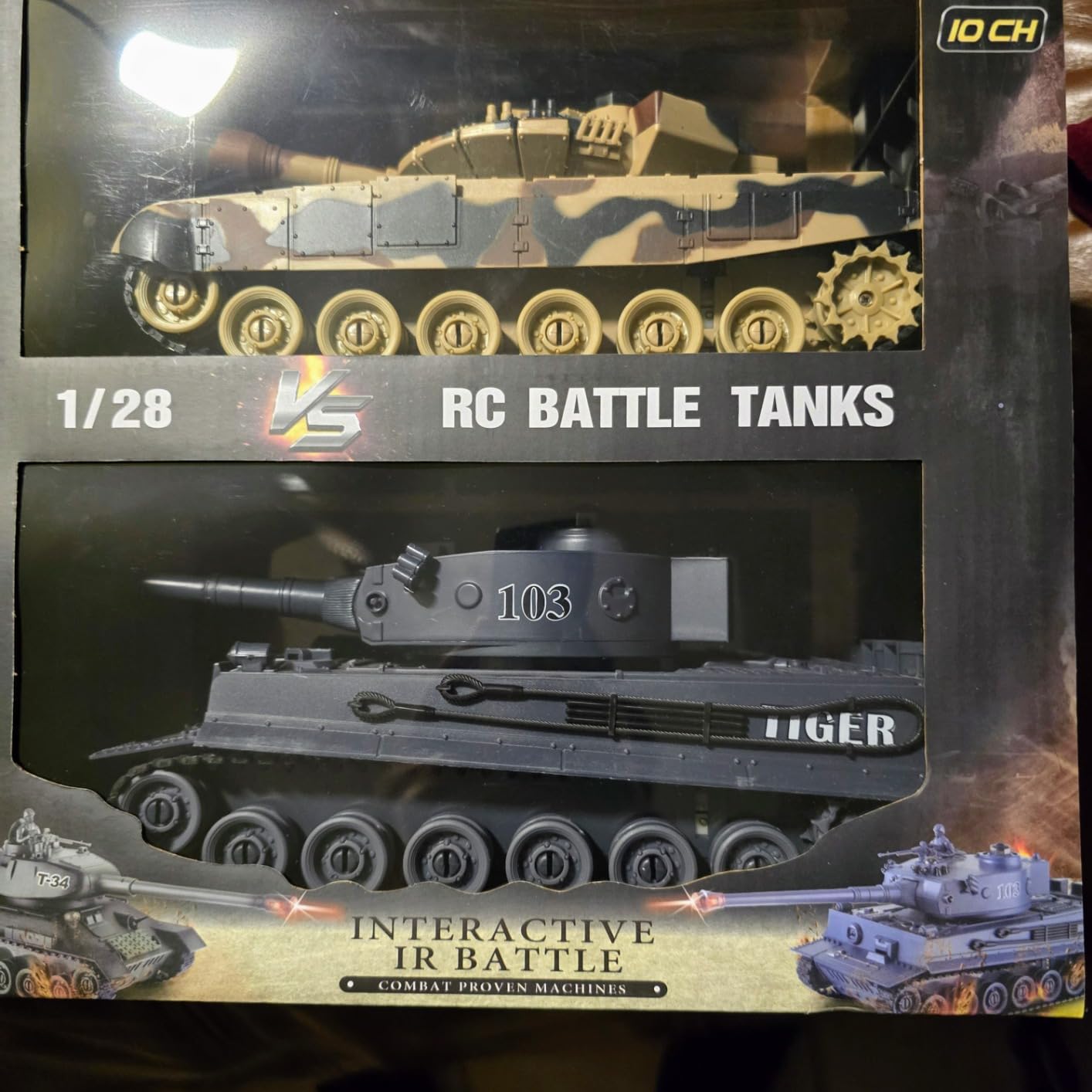 RC Tank Set,1/24 RC Battle Tank Set Toy Tanks with Life Indicators and Spray,2.4G Remote Control with Realistic Sounds and Lights,RC Army Toys for Boys Age 6+ Year Old Gifts for Kids and Adults customer photo 1
