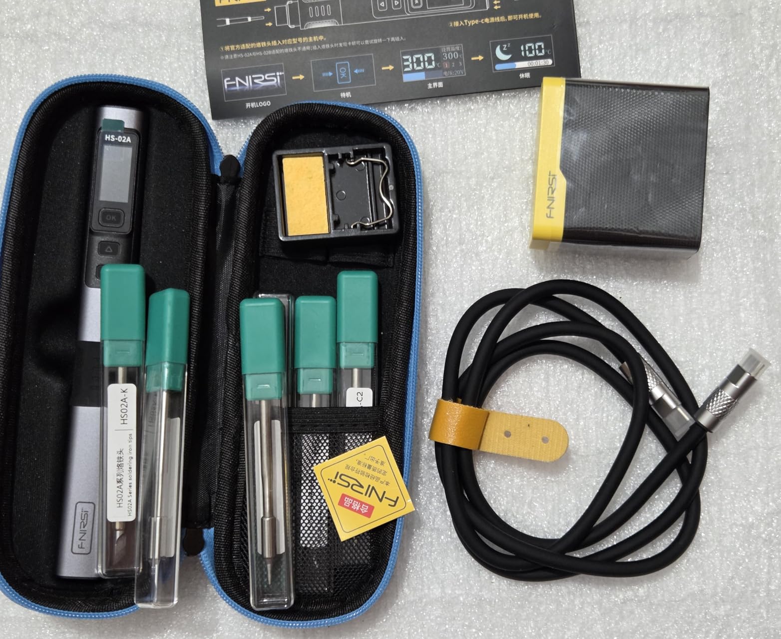 FNIRSI HS-02A 100W Portable Corded Soldering Iron Kit, 3S Fast Heating, 212-842℉, Pre-set 3 Groups Temperature, 6 F245 Soldering Tips, Smart Digital Soldering Iron Pen Tool for Electronics Repair customer photo 2