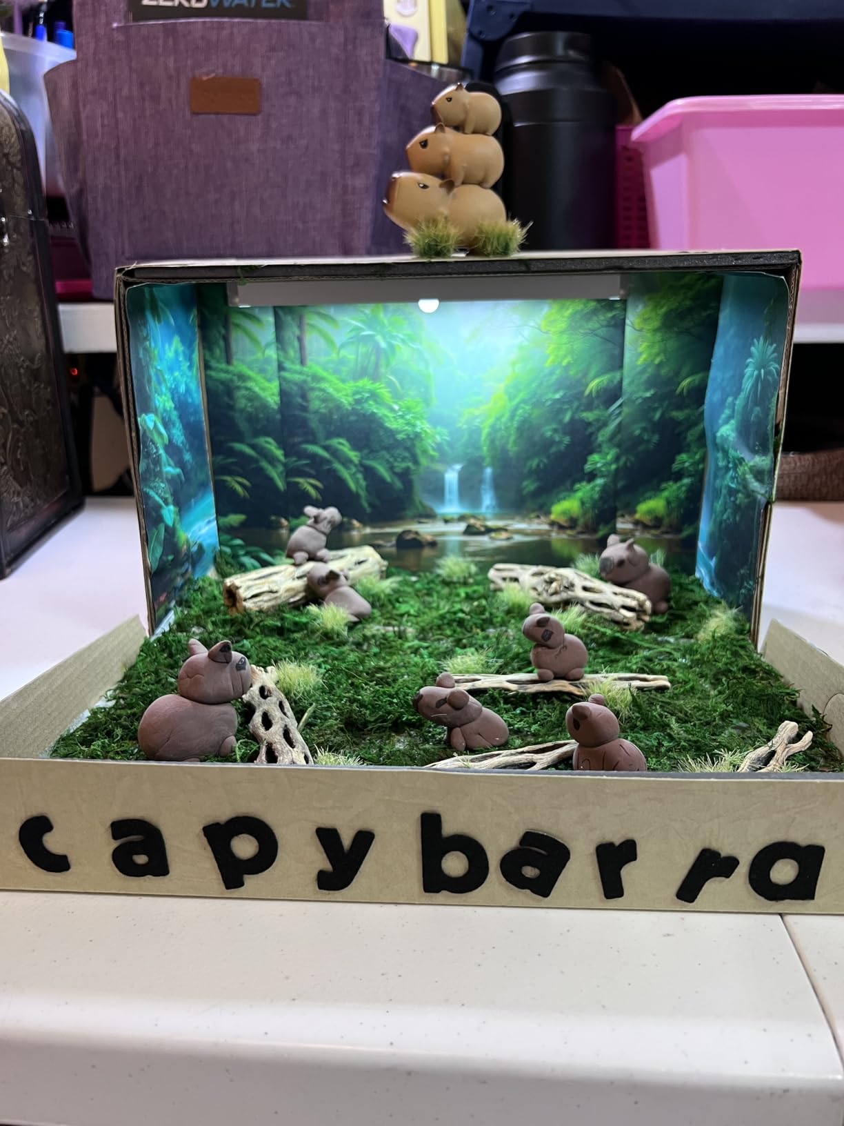 Warmtree 20 Pcs Static Grass Bushy Tufts Lowland Shrubs Scenery DIY Miniature for Train Landscape Railroad Scenery Sand Military Layout Model War Gaming Terrain (Autumn Green) customer photo 2