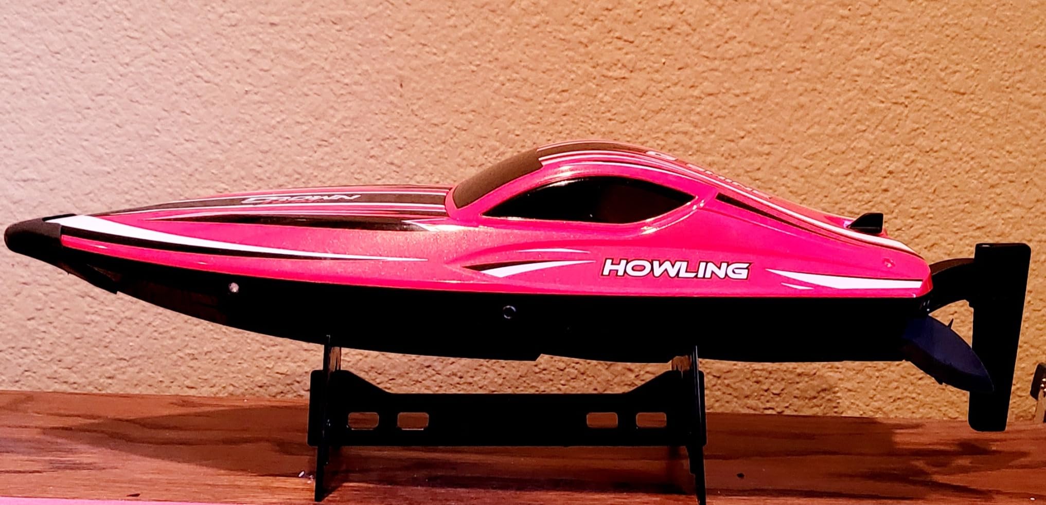 BEZGAR RC Boat, 16 inch Big Brushless Remote Control Boat for Adults and Kids, 55 KPH Large Fast RC Speed Boats with 2000mAh Battery, Ideal Waterproof Toy Boats for Lakes - HJ818PRO Red customer photo 1