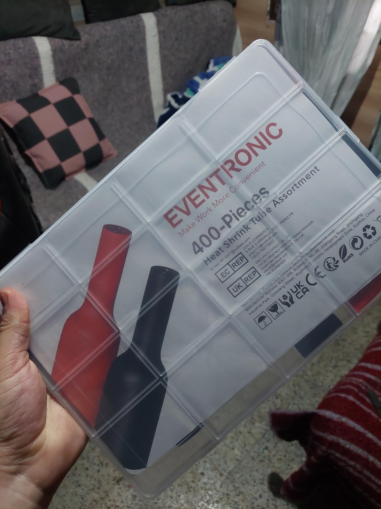 Eventronic 4:1 Heat Shrink Tubing Kit - 400 Pcs Adhesive Lined, Wire Shrink Wrap Tubing, Marine Grade Industrial Heat-Shrink Tubing, Black and Red customer photo 1