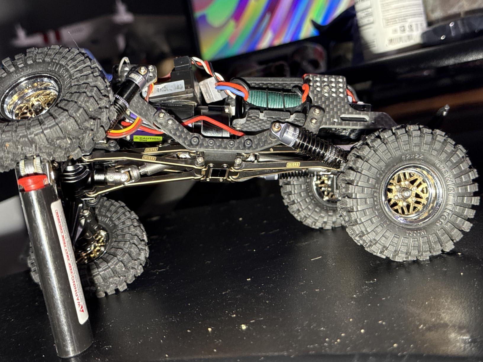LCG Carbon Fiber Chassis Frame Kit with Brass Skid Plate for 1/18 RC Crawler Redcat Ascent-18 Upgrade Part customer photo 1