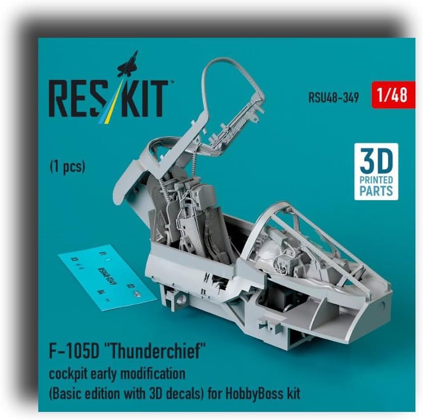 RSU48-0349 1/48 F-105D Thunderchief Cockpit Early Modification (Basic Edition with 3D Decals) for HobbyBoss kit (3D Printed) customer photo 1