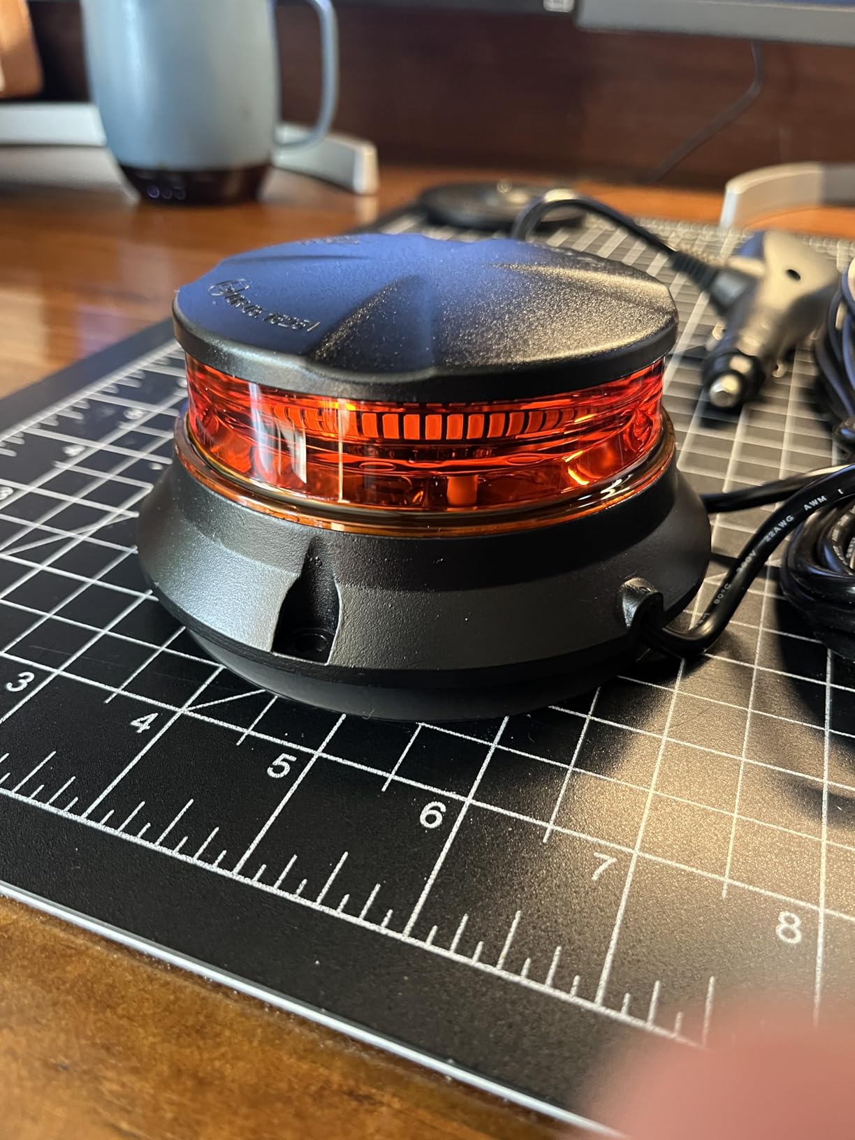 WINECO LED Amber Strobe Beacon Lights, Safety Warning Emergency Hazard Rotating Flashing Lights for Forklift Truck, Tractor, Golf Carts, ATV, Postal Car, 12-24V Magnetic Base and Permanent Mount customer photo 2