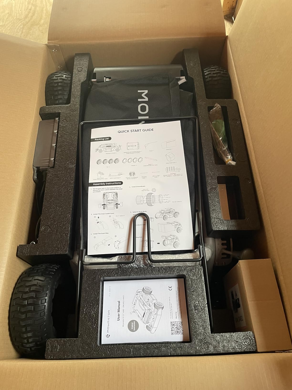 Mowrator S1 4WD 18Ah Remote Control Lawn Mower, All-Season Yard Care, 75% (37°) Slope Climbing, with Leaf Shredding Vacuum, 21