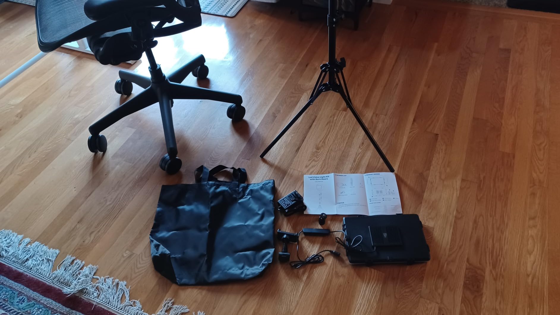 2 Pack LED Video Light Kit with Barn Door, Kewaiaa 30W Photography Light Panel with Stand, 3000Lux 2500K-8500K Dimmable Studio Lights for Video Recording/Filming/Photoshoot Shooting/Live Streaming customer photo 2