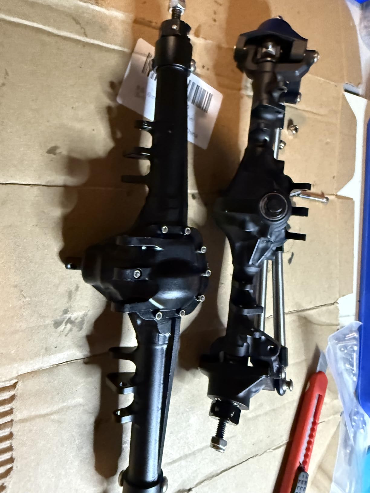 Aluminum Front & Rear Axles CNC Complete Axle Set for 1/10 RC Crawler Car Axial SCX10 II 90046 90047 Upgrade Parts (Silver) customer photo 1