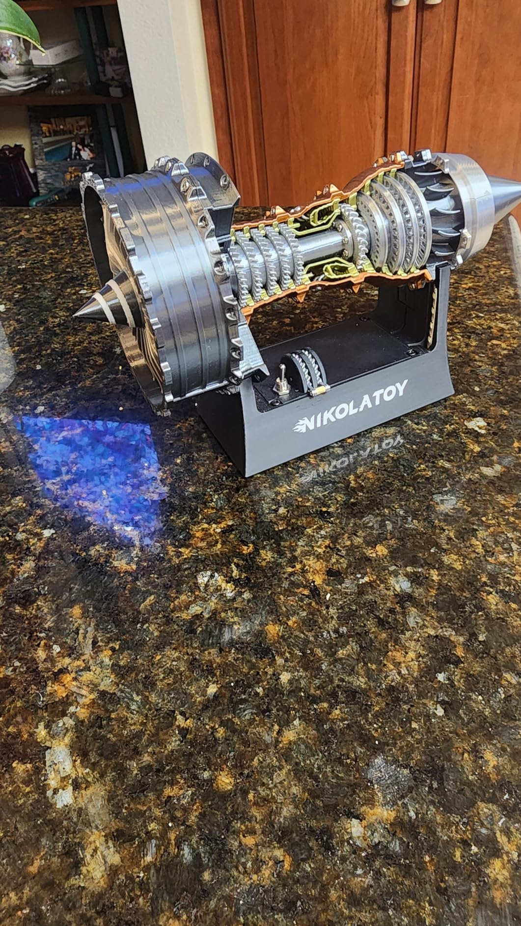 NikolaToy TR900 Turbofan Engine Model Kit - 1:20 Scale Turbojet Aircraft Engine - 3D Printed Mechanical Science Education Toy Aviation Enthusiast Gift - Deluxe Version (Finished) customer photo 1