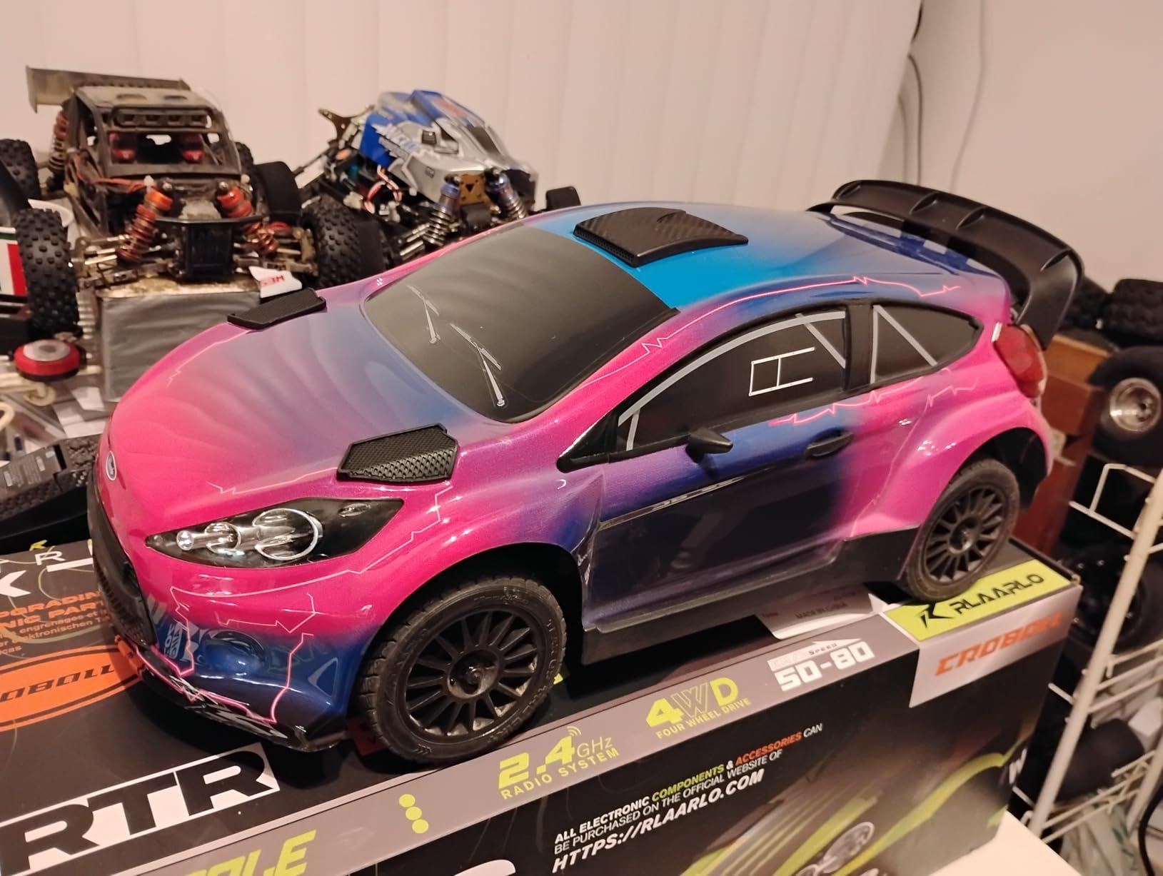 CROBOLL RLAARLO 1/10 Brushless Carbon Fiber RC Drift Cars for Adults with Gyro, Max 50 mph Fast RC Rally Car, 2.4Ghz All Terrain Remote Control Car 4x4 Hobby RTR RC Truck with 3S Battery customer photo 2