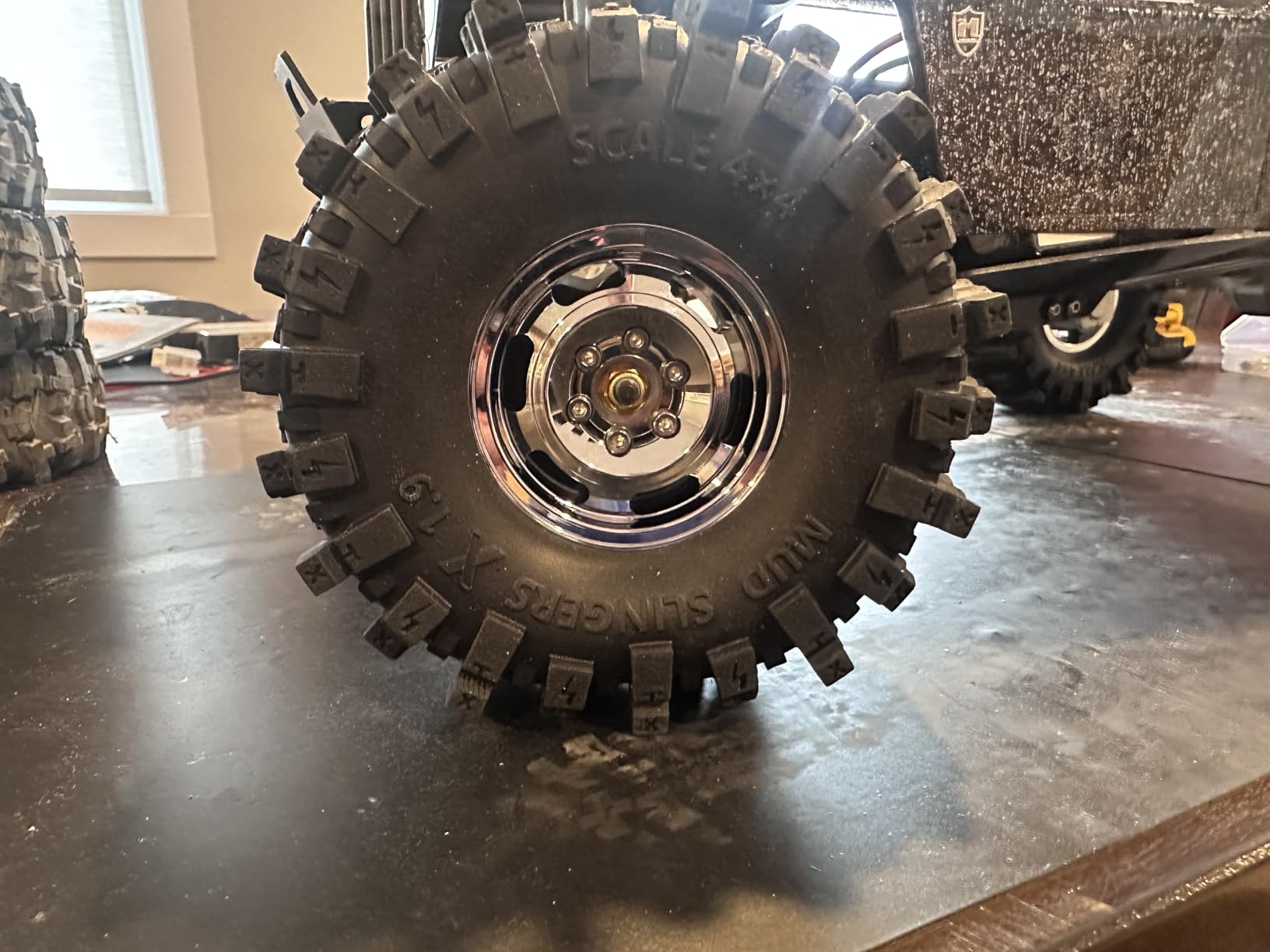 HOBBYSOUL 4.85'' Tall RC 1.9 Crawler Tires (Super Soft Sticky) T10 Mud Slingers X Tyre for 1/10 Rock Crawling TRX4 SCX10 Wraith Gen8 Upgrade, HS701544 customer photo 1