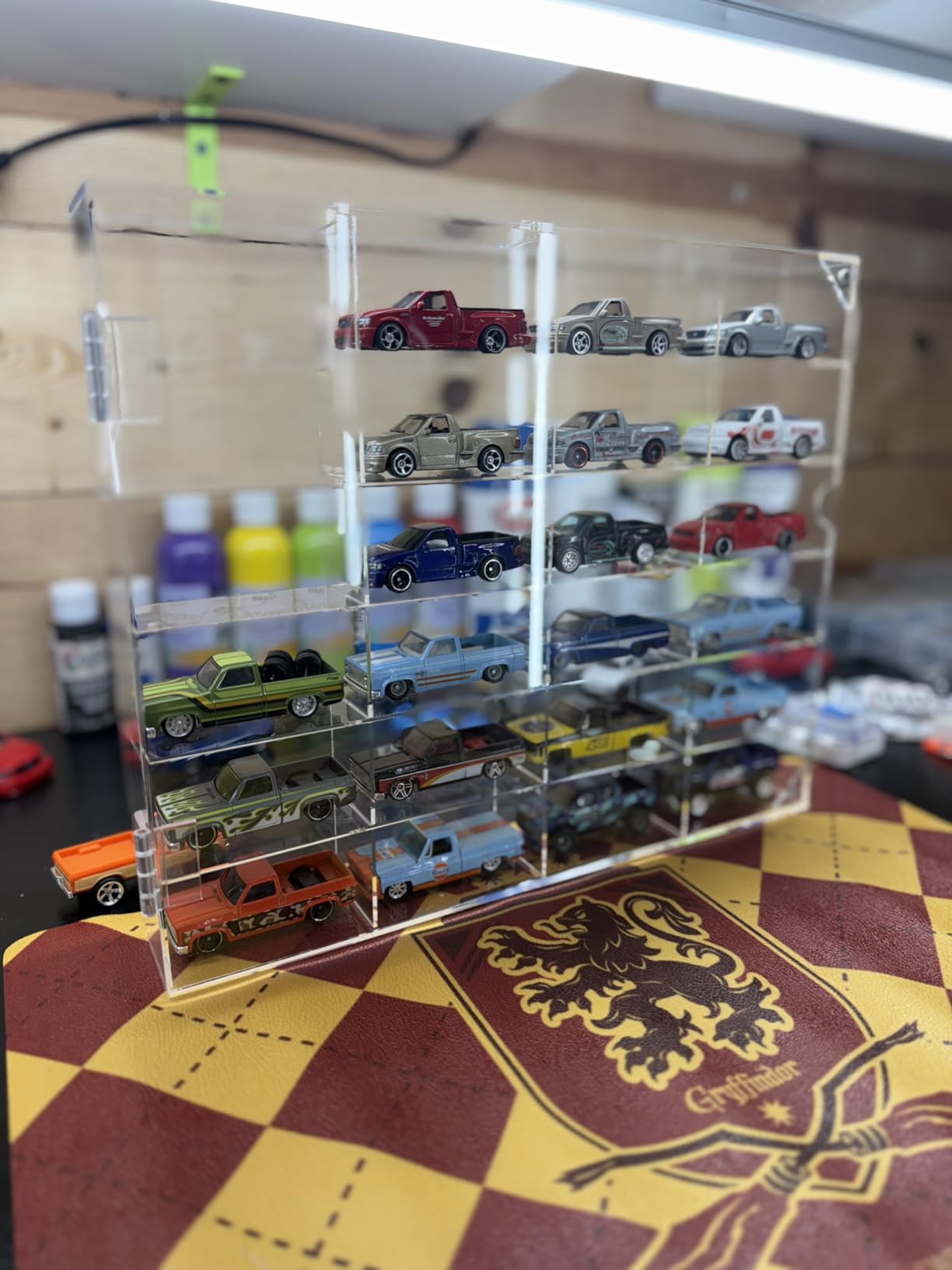 Acrylic Display Case for Hot Wheels & Car Tuned Diecast - Wall Mount & Desktop Display Case for 1/64 Scale Cars, Matchbox Garage, No Assembly Required, Magnetic Door Dustproof Showcase customer photo 1