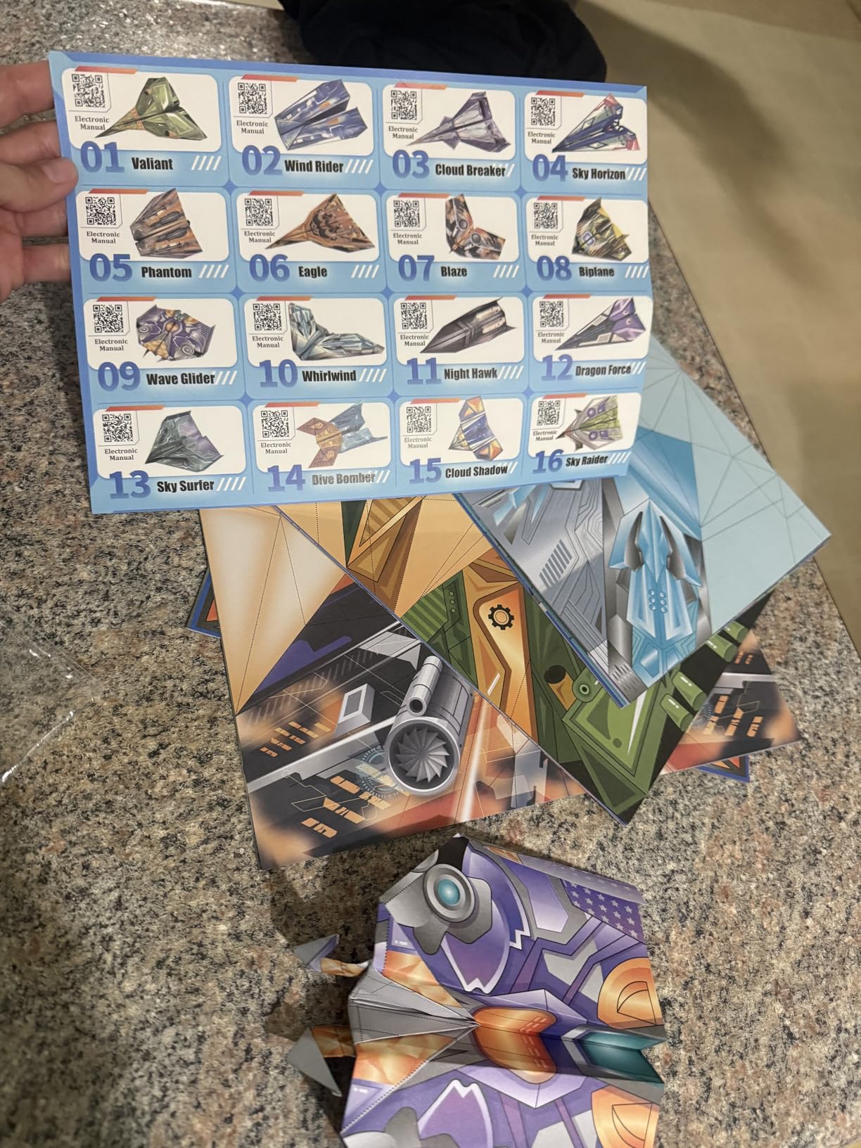 Paper Airplane Kits with 16 Classic Designs, 32 Sheets of Colorful Origami Paper, World Record Paper Planes, Craft Kit for Kids, Airplane Gifts for Boys and Girls Ages 6-12+ customer photo 1