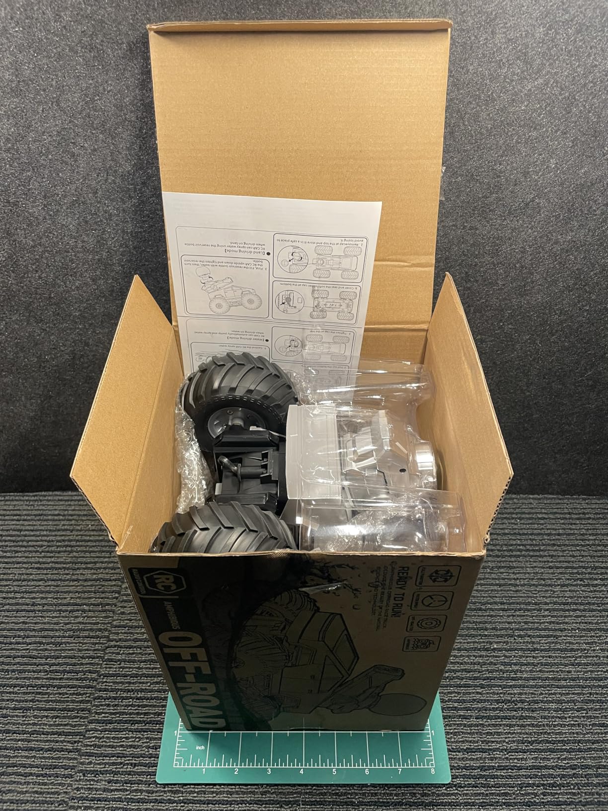 Amphibious Remote Control Car with Water Squirt, Waterproof Remote Control Truck, 1:16 RC Monster Truck, 4WD All-Terrain Off-Road Pickup RC Trucks Gift for Kids Boys customer photo 2