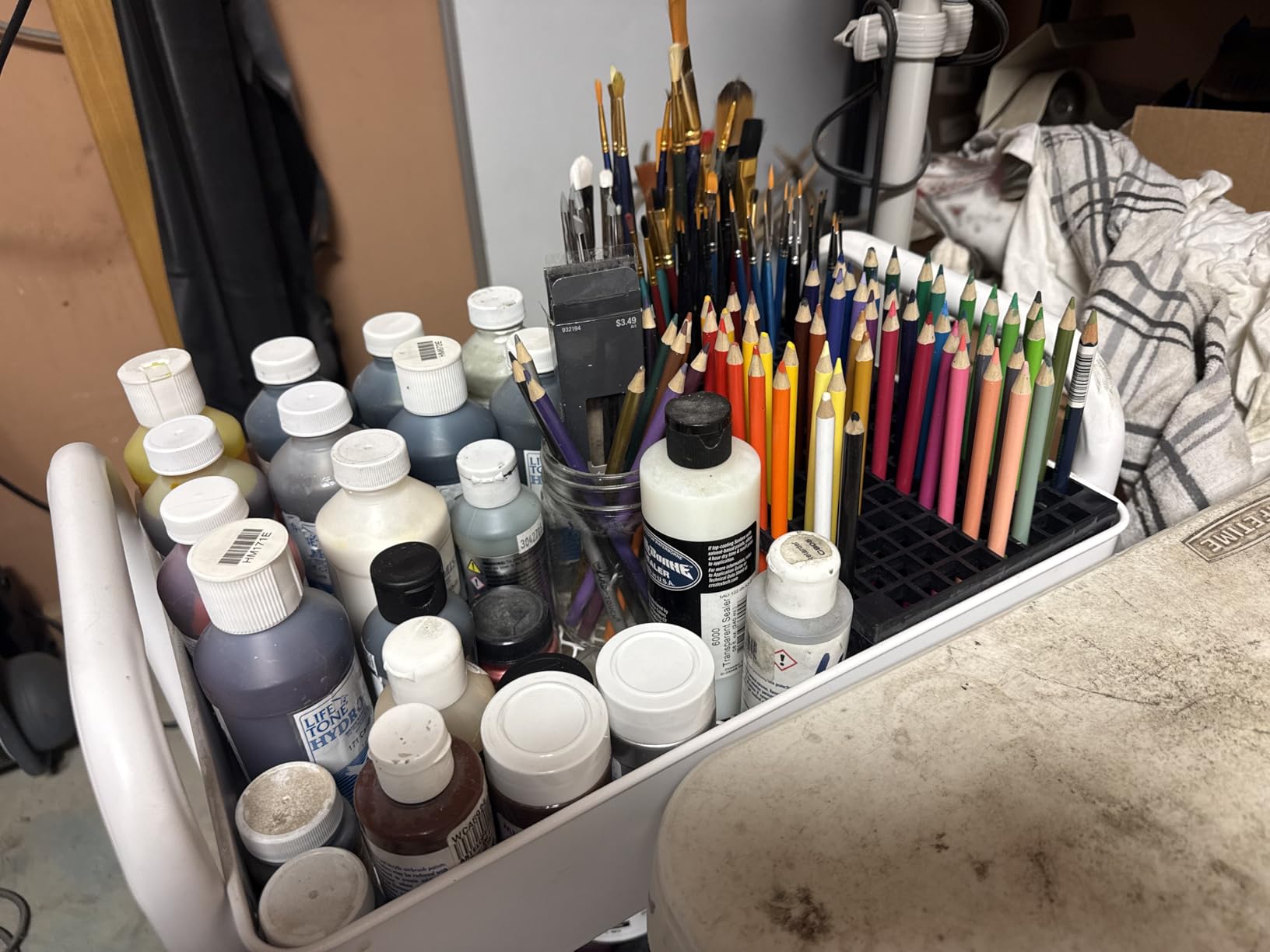 7-Layer Acrylic Craft Paint Storage & Brush Holder, Miniature Hobby Paint Bottle Rack for Model Paints, Small Airbrush Nail Polish Supply Holder, Clear Alcohol Ink Display Organizer customer photo 2