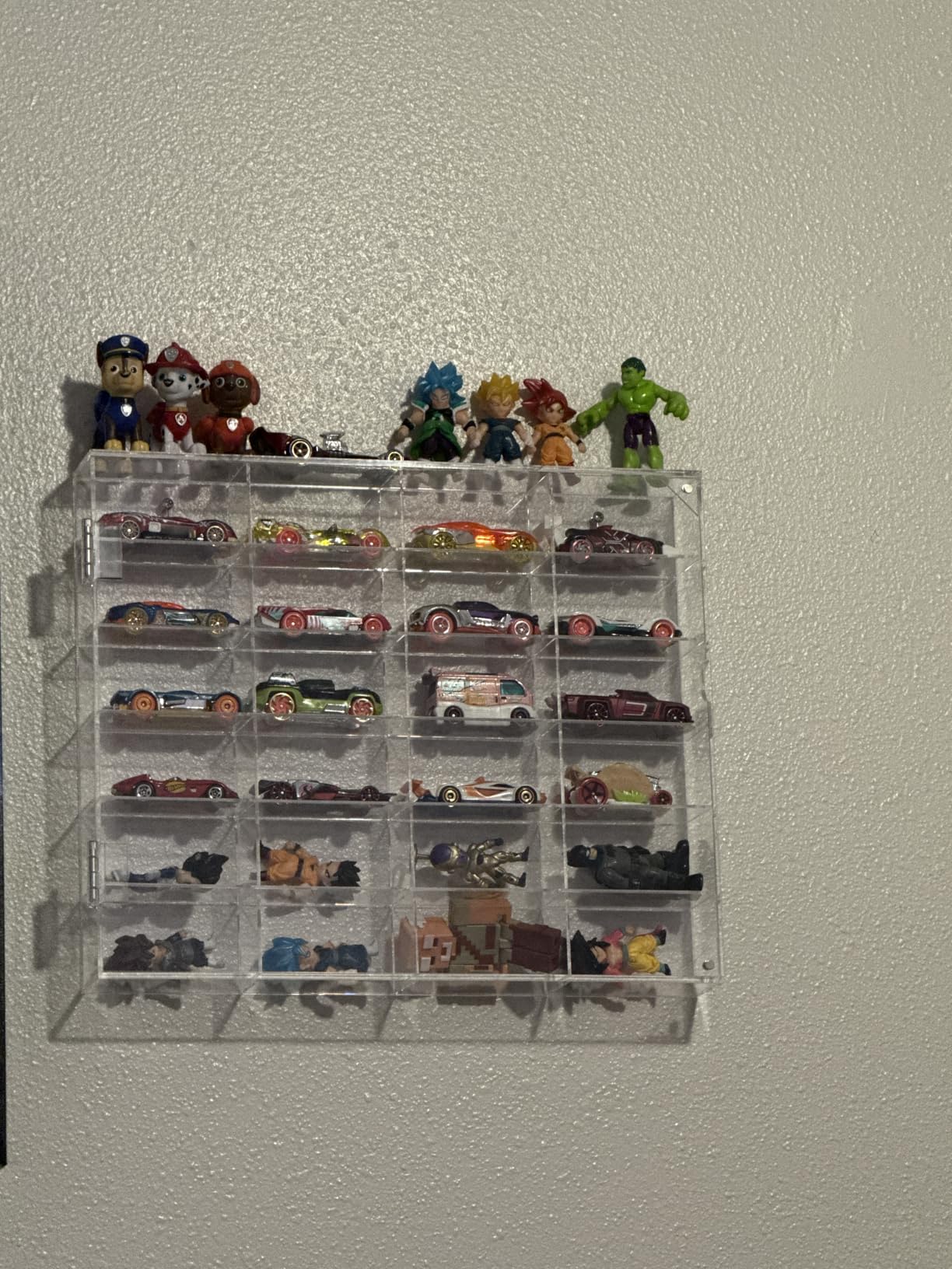 Toy Car Display Shelf, Holds 40 Diecast 1/64 Toys Car, Wall Mount Model Cars Storage Organize Case customer photo 1