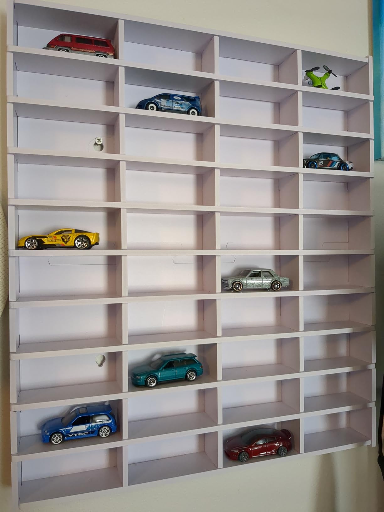 Toy Car Display Shelf, Holds 40 Diecast 1/64 Toys Car, Wall Mount Model Cars Storage Organize Case customer photo 2