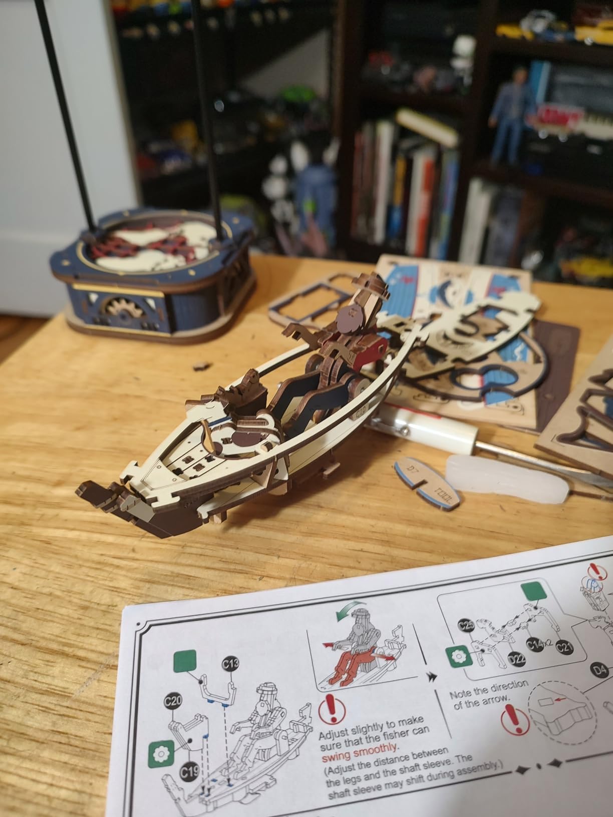 ROKR 3D Wooden Puzzles for Adults, Gravity Swing Ocean Fisher Model Kit, 161 Piece customer photo 2