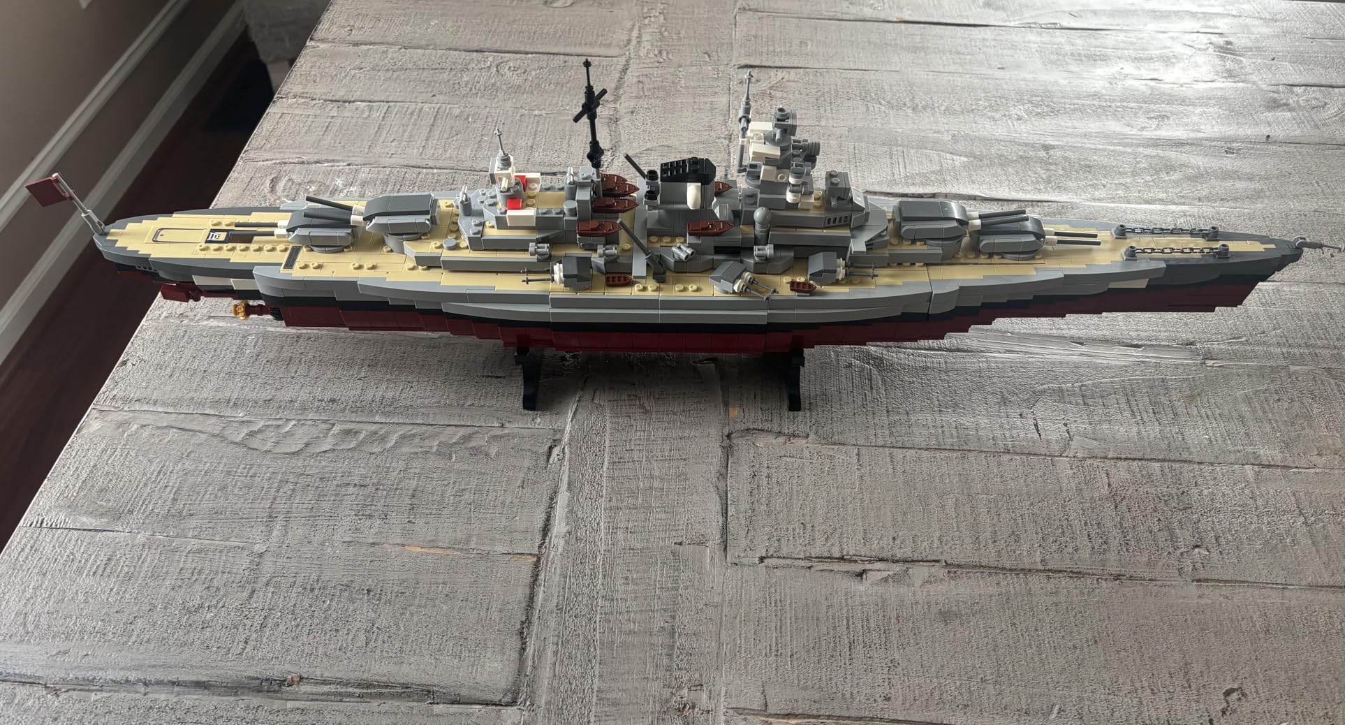 Bismarck Battleship Building Block Toy, World War II Classic Bismarck Warship Bricks Model Kit for Teenagers and Adults Collection(2081 Pieces) customer photo 2