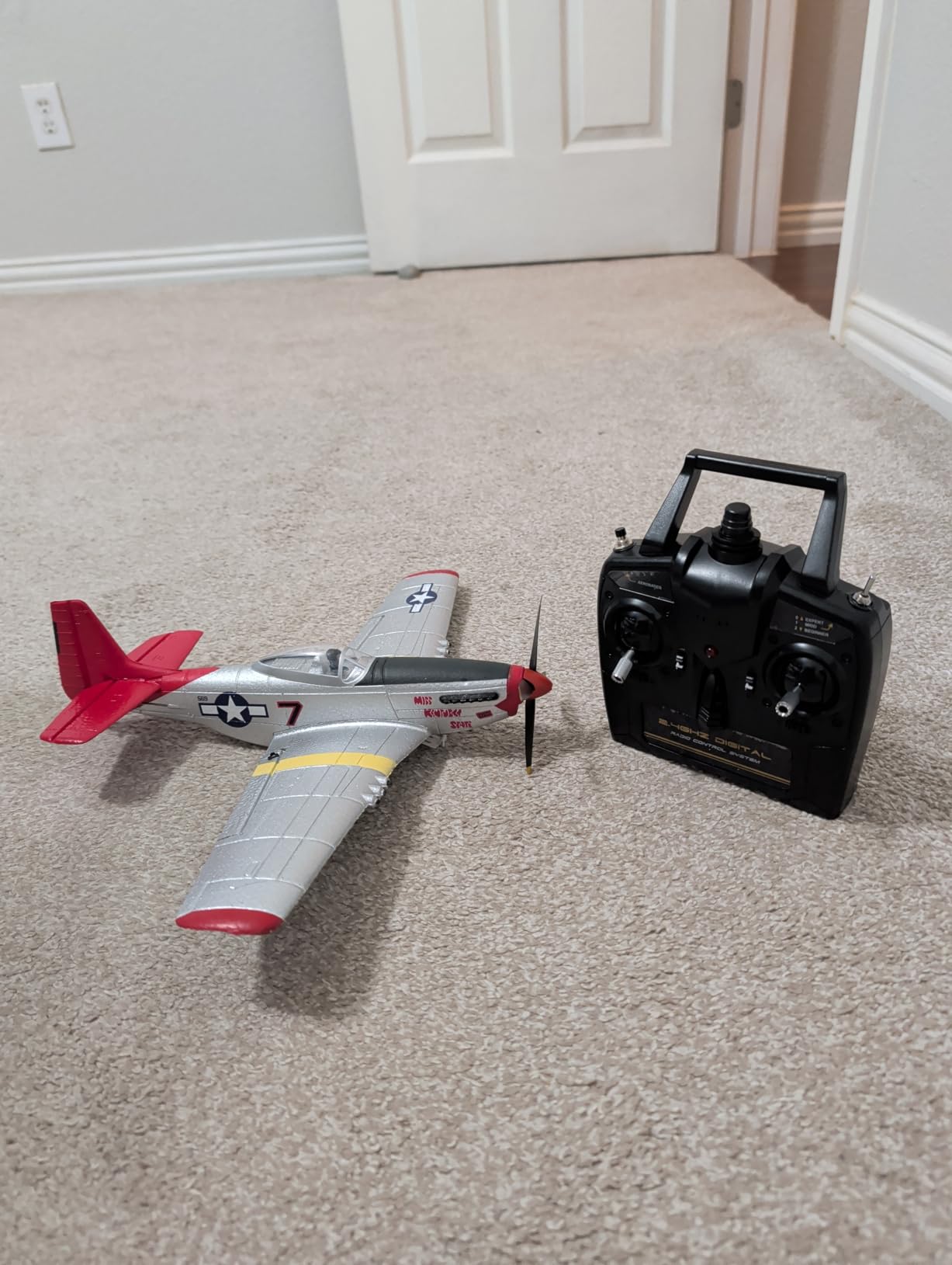 LEAMBE 4 Channel RC Plane, Ready to Fly Aerobatic Aircraft, Easy Control for Beginners, P51 Mustang RC Airplane for Adults Blue-Red customer photo 1