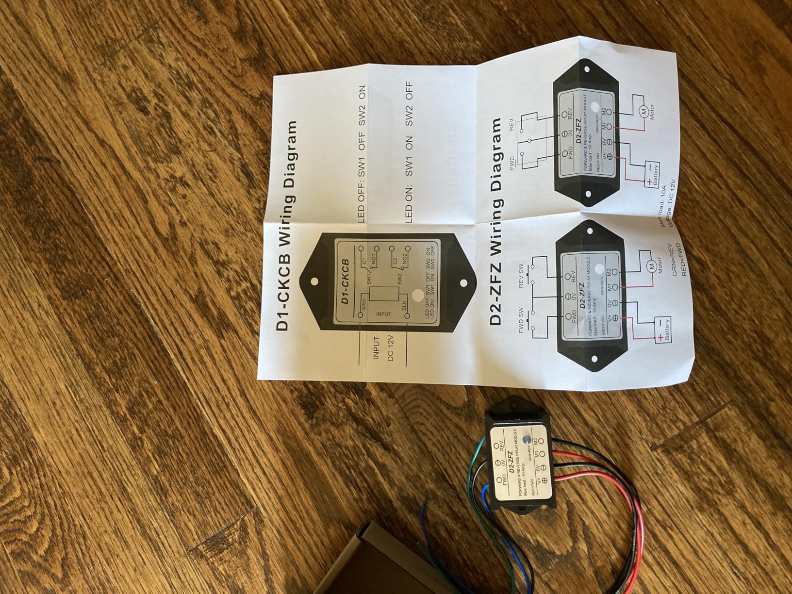 DC12V 10A Forward and Reverse Relay Module, LED Indicator Plug-and-Play, for Winch/Snow Plow/Lift/Linear Actuator Motor Control-D2 customer photo 1