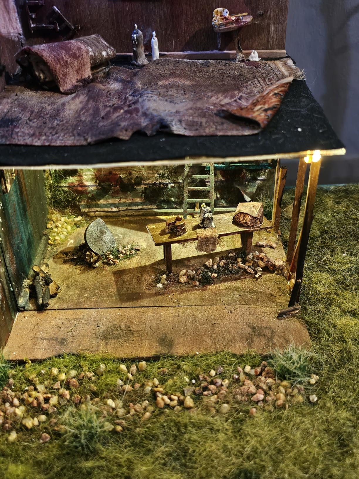 Warmtree Miniature Basing Material, Battlefields Basing Set, Static Grass Bushy Tufts Miniature Flowers Basing Glue for Train Railroad Scenery Military Layout Model and Diorama Supplies customer photo 1