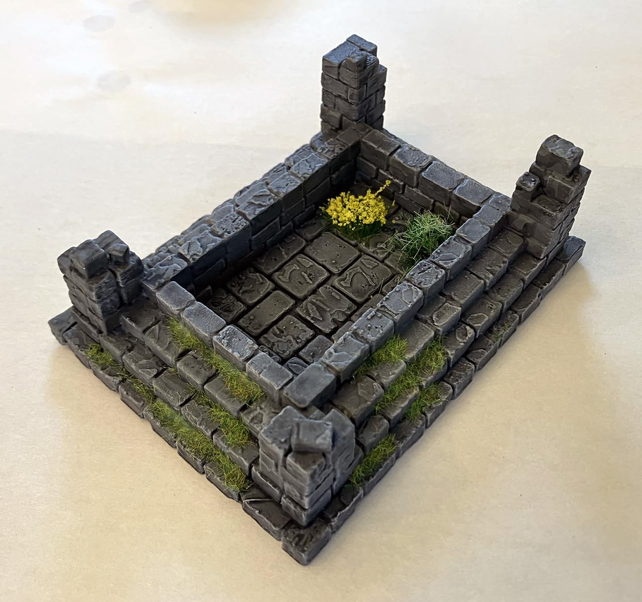Warmtree Miniature Basing Material, Battlefields Basing Set, Static Grass Bushy Tufts Miniature Flowers Basing Glue for Train Railroad Scenery Military Layout Model and Diorama Supplies customer photo 2