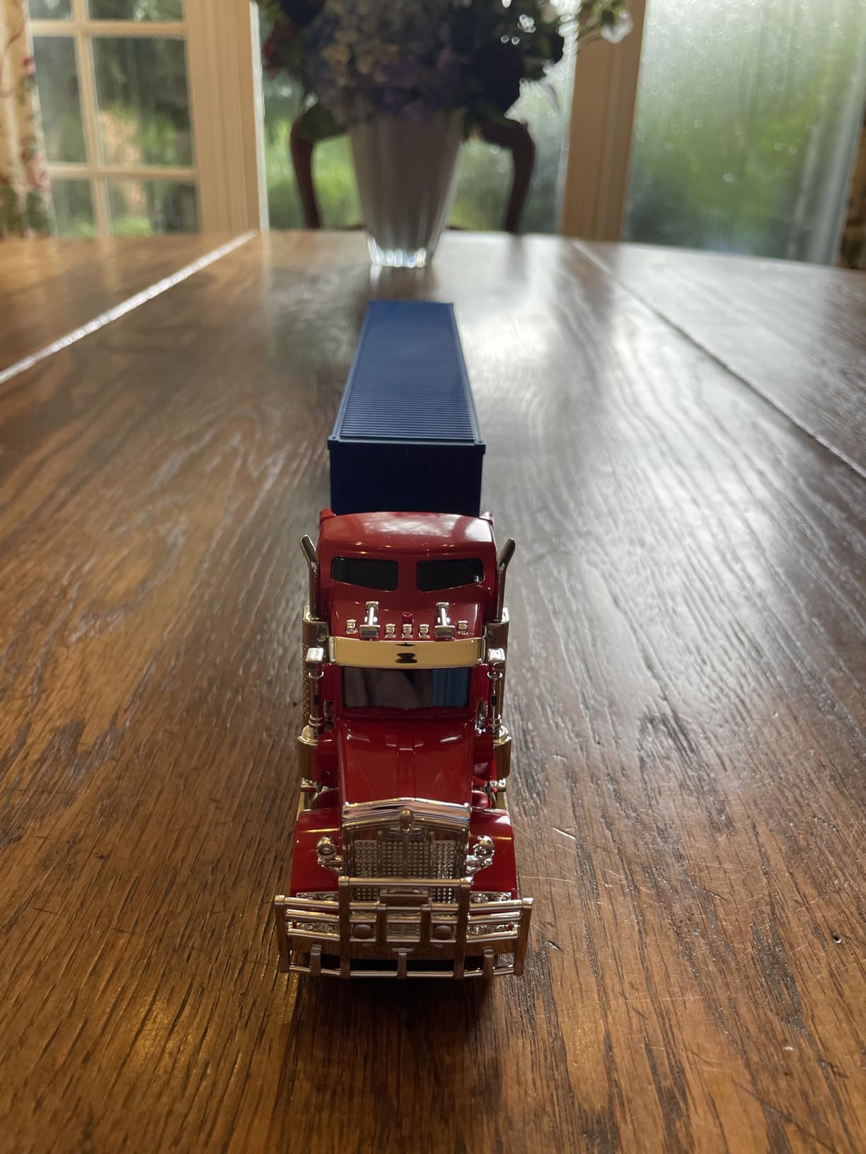 Container Semi Truck Toys, 1/50 for Kenworth W900 Big Metal Transport Box Diecast Truck Trailer Model Toy Gifts for Boys Adult Car Collector- Blue customer photo 2