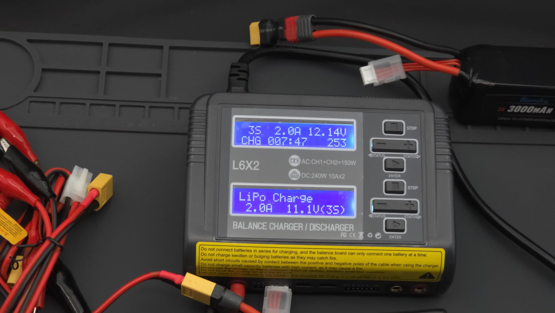 LiPo Battery Charger Fast Balance Battery Chargers Discharger for 1S-6S LiPo Li-ion Life LiHV 1S-15S NiCd NiMH PB Smart Batteries RC Car RC Drone (Blue) customer photo 2