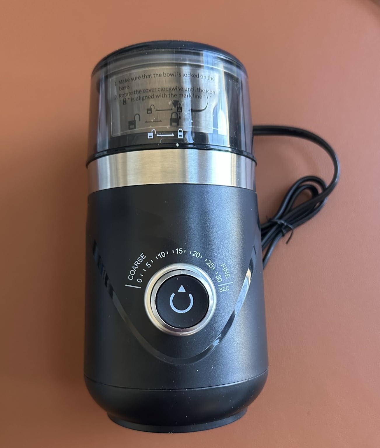 SHARDOR Electric Super Silent Blade Coffee Grinder, Timed Grind Control Rotary Knob, Adjustable Coarse to Fine for Coffee Beans, Spices & Herbs, with 1 Removable Stainless Steel Bowl, Black customer photo 2