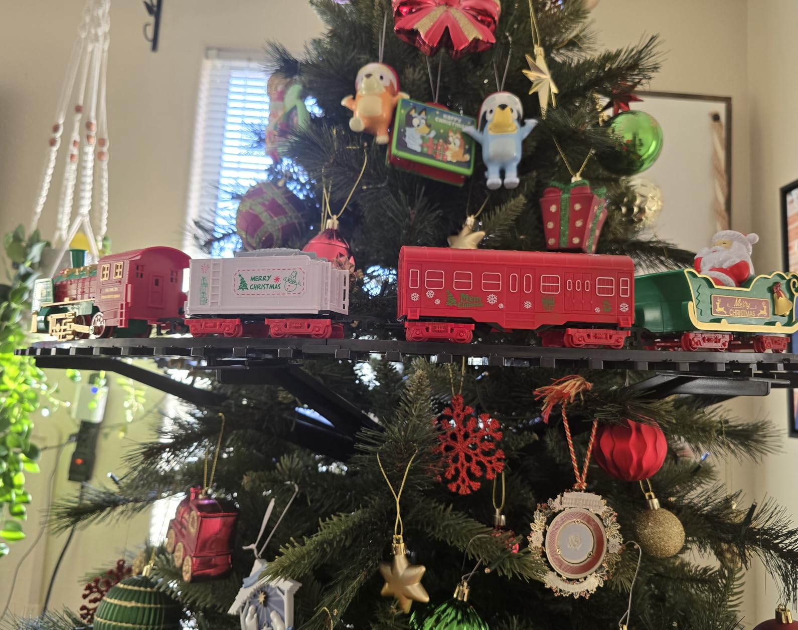Hanging Christmas Train Set - VATOS 2 in 1 Christmas Train Toy with Light Sound for Kids, Train Toy Set Around & Under The Christmas Tree, Best Indoor Christmas Decoration for Family Yard Garden customer photo 1