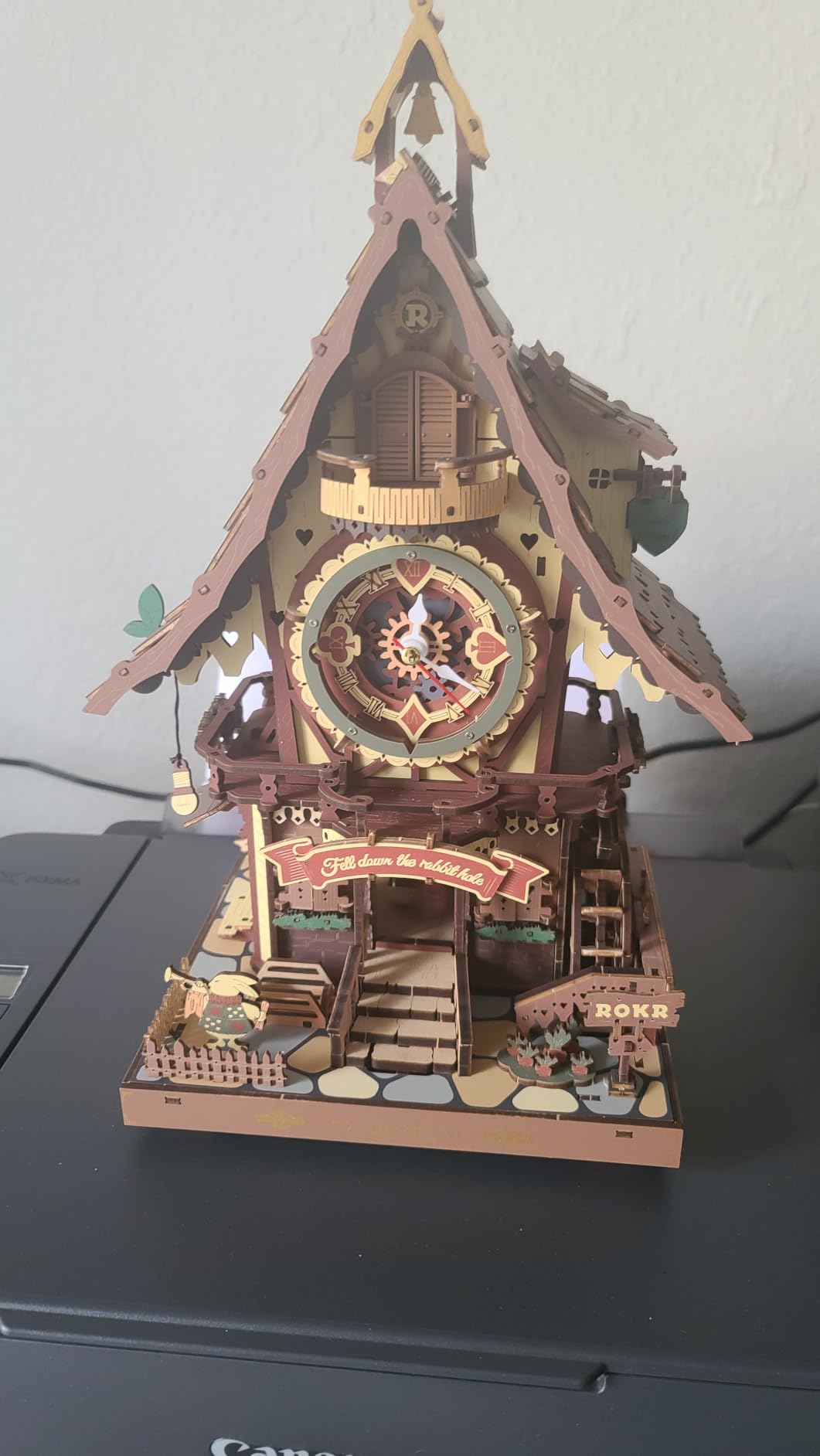 ROKR Cuckoo Clock Mechanical 3D Wooden Puzzle Kit for Adults, DIY Wooden Clock Model Building Set, Unique Home Decor Gift for Women Men customer photo 1