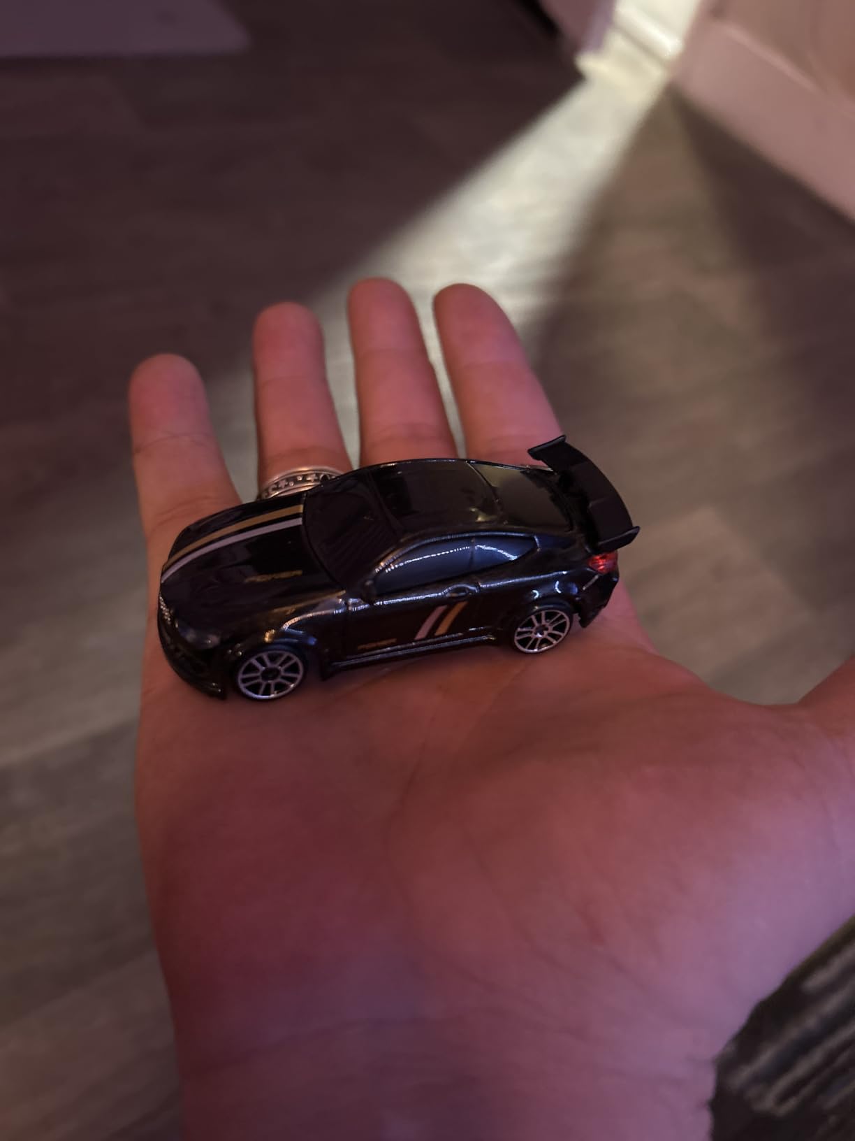 Mini RC Drift Car 1:64 Scale, Remote Control Car with LED Lights & 2-Speed Modes, 2.4GHz Stunt Drifting RC Toys with 4 Obstacles & Track Mat, Hobby Gift for Kids & Adults, Black customer photo 1
