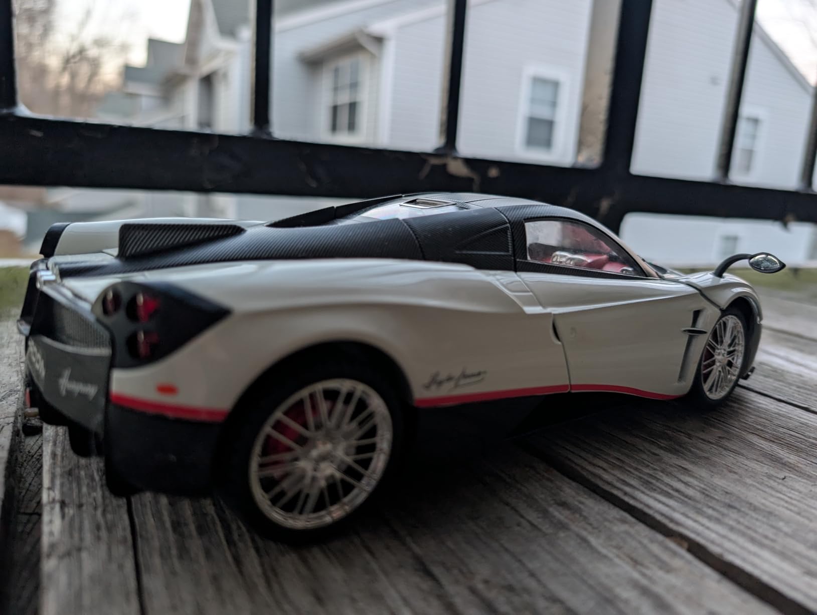 Car Toys for Boys 1 18 Scale Diecast Cars Compatible for Pagani Huayra Dinastia Model Car Kits Collection Metal Pull Back Cars with Light and Sound Purple customer photo 2