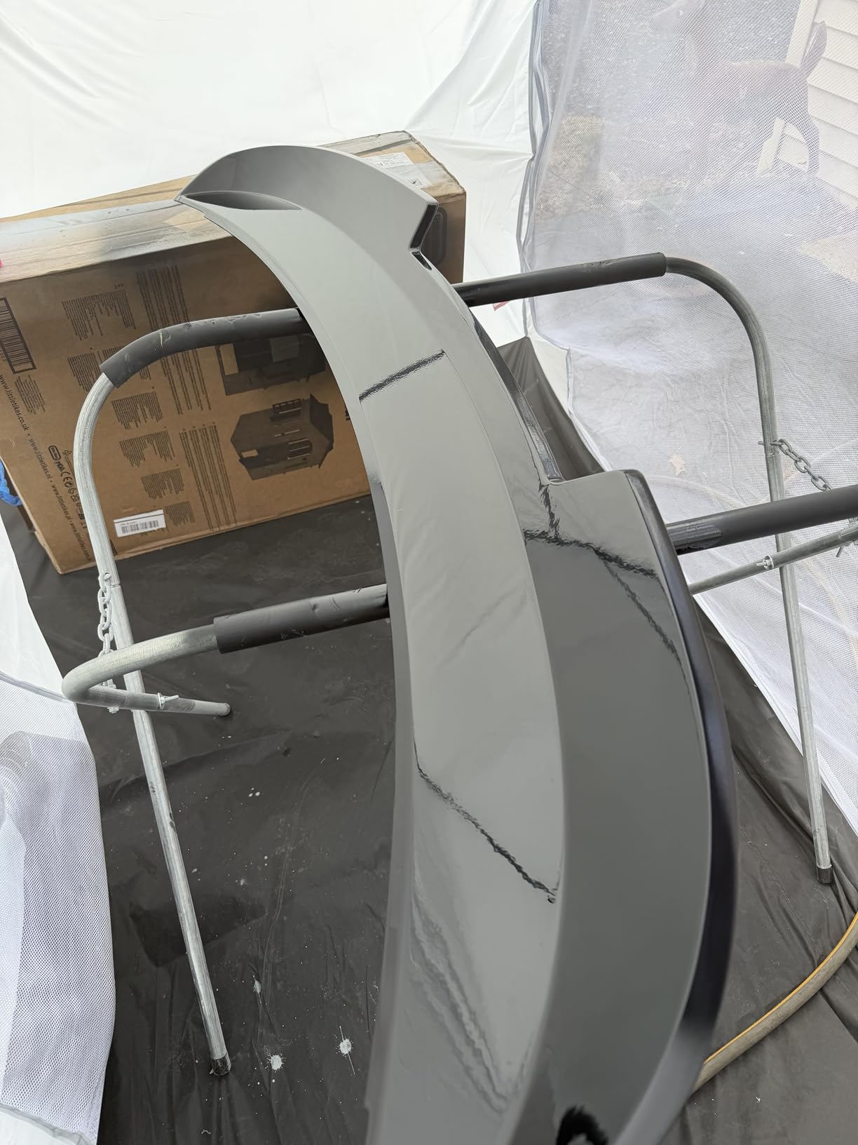 Portable Paint Booth Tent, Siebwin 10x10x6.2ft Spray Paint Tent with Built-in Floor & Mesh Screen & Windproof Hooks customer photo 1