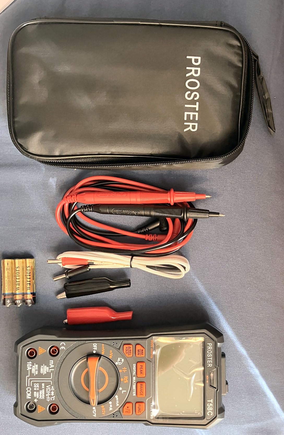 Proster Digital Multimeter Tester True RMS 9999 Counts - Auto Ranging Multimeter, AC DC Voltage Current Meter with NCV Inductance Backlight Temperature Capacitance Test Meter Electrical customer photo 2