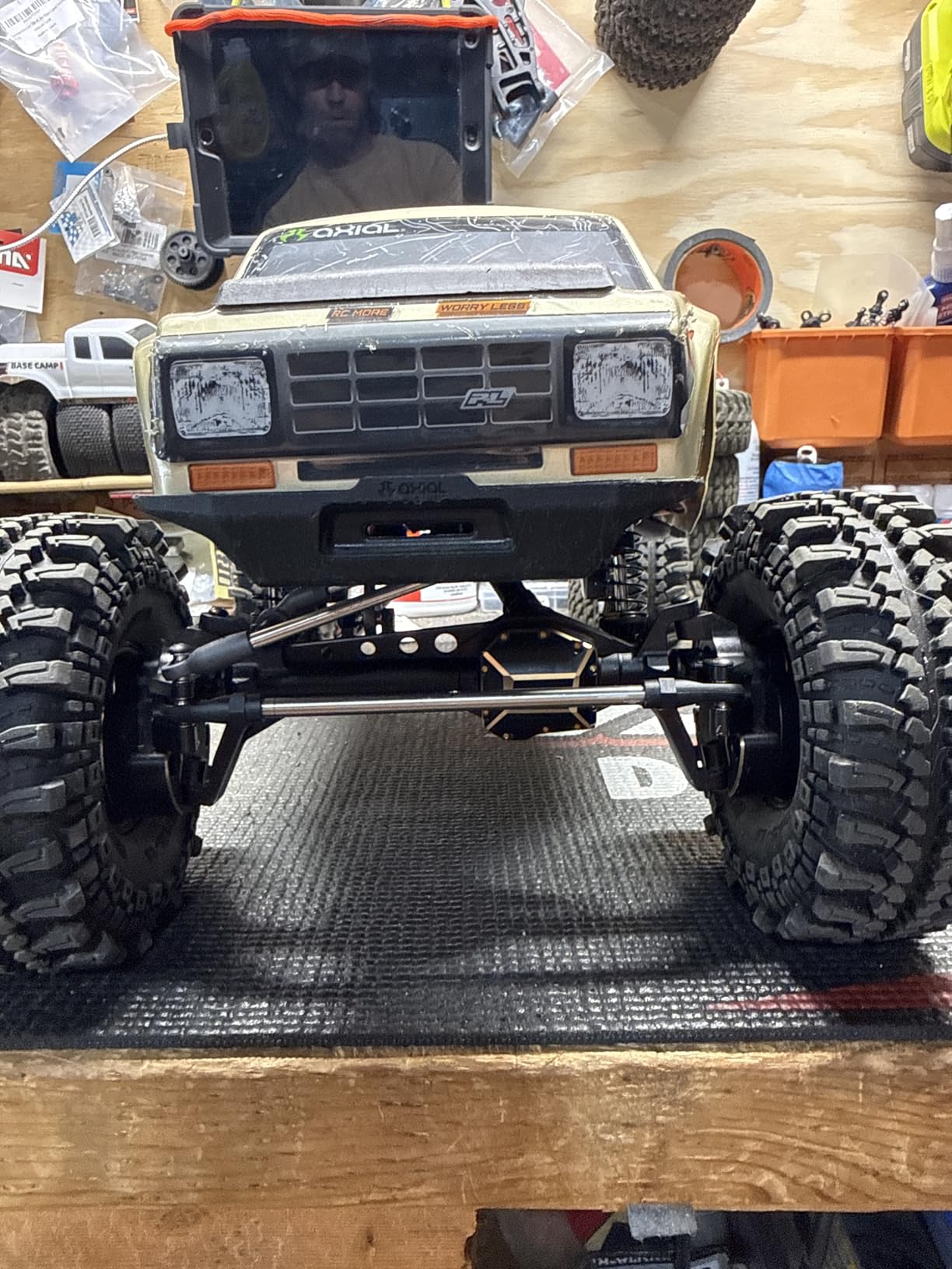 RC Upgrades Part for 1/10 Axial SCX10 III RC Crawler Car, Aluminum Front Rear Portal Axles, Brass Front Inner Portal Covers Steering Knuckles/Axle Diff Cover/Portal Covers Weights, Black customer photo 2