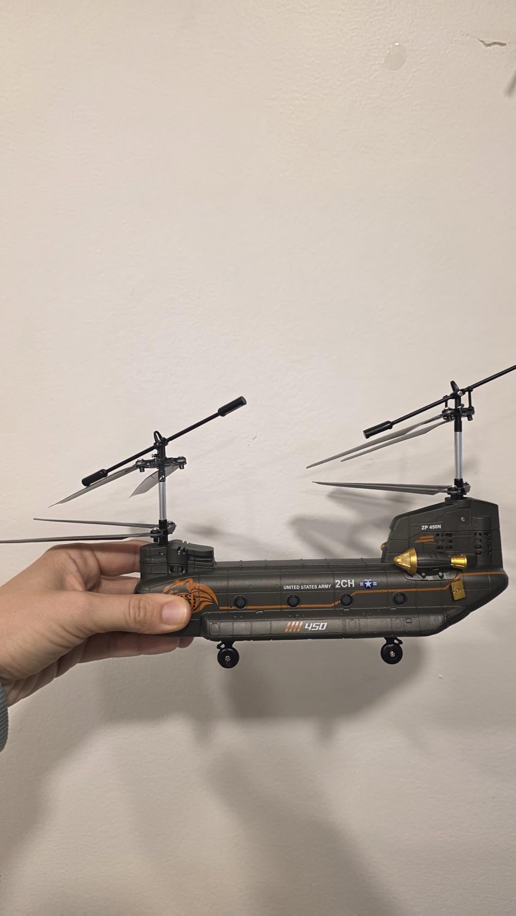 XIKOTEC Remote Control Helicopter, RC Helicopters with Altitude Hold, One Key take Off/Landing, LED Light, Low Battery Reminder, Military Transport Army Helicopter Toys for Kids and Military Fans customer photo 1