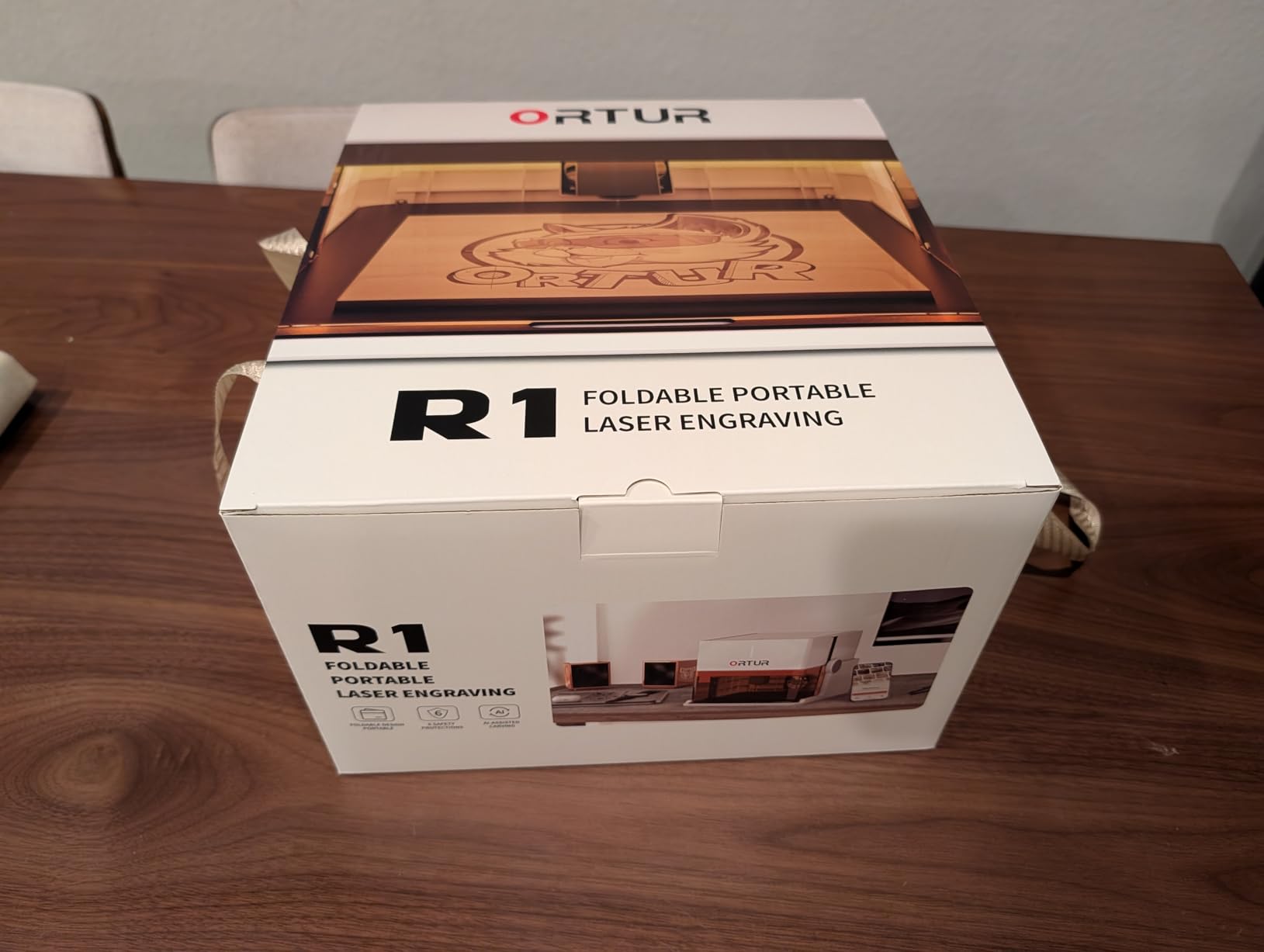 Ortur R1 5000mW Portable Laser Engraver and Cutter, Class 1 Foldable Laser Engraver, Exquisite Gift Box Packaging, APP Control Laser Engraver for Wood, Leather, Glass, Cloth (Misty Blue) customer photo 2