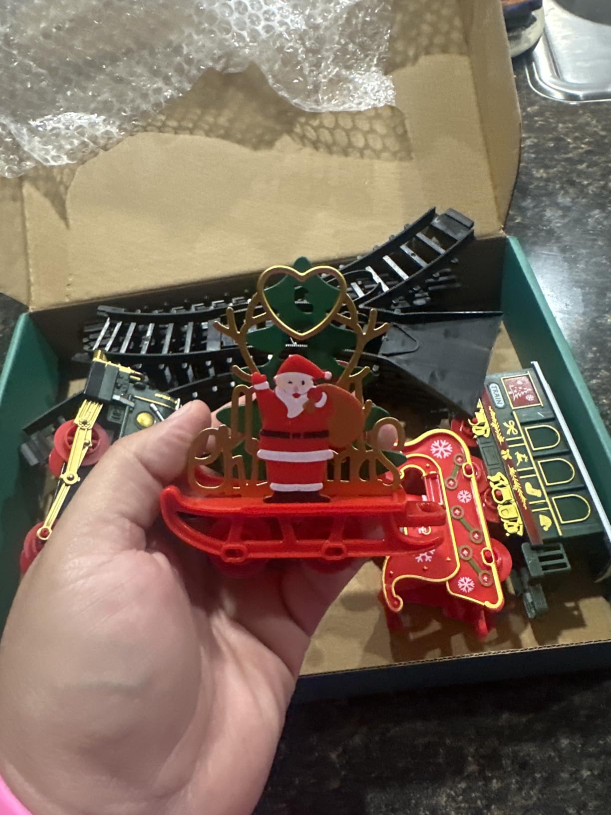 Train Set for Kids 3-5 4-7 4-8, Classic Christmas Electric Train Toys Set with Locomotive Engine, Lights & Sound, Tracks for Christmas Tree, Toy Train Set Gift for 3 4 5 6 Years Old Kids Boys Girls customer photo 2