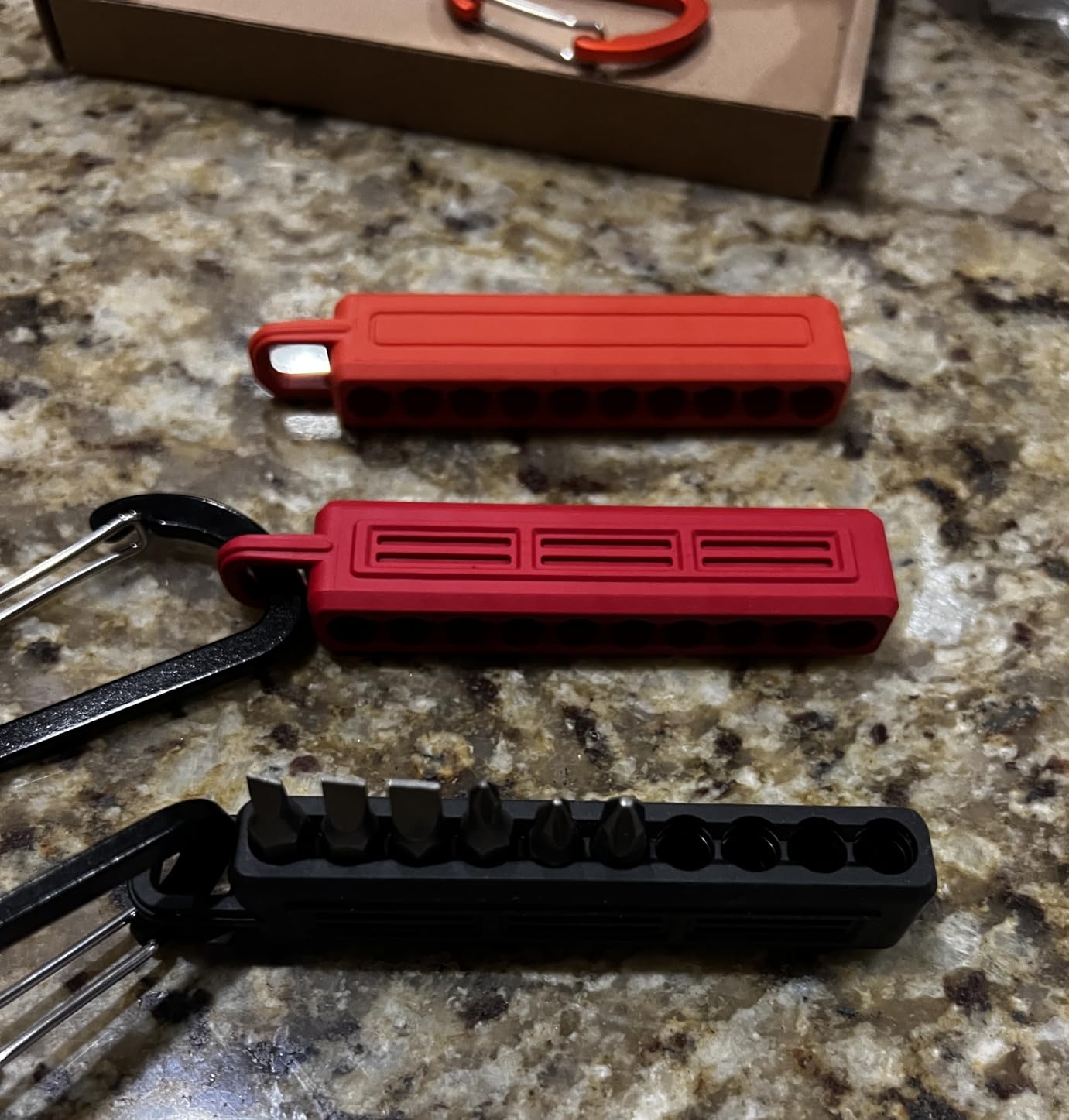 Katerk 3PCS Hex Bit Holder, 10 Holes Screwdriver Bit Holder Storage Organizer with Carabiner customer photo 2