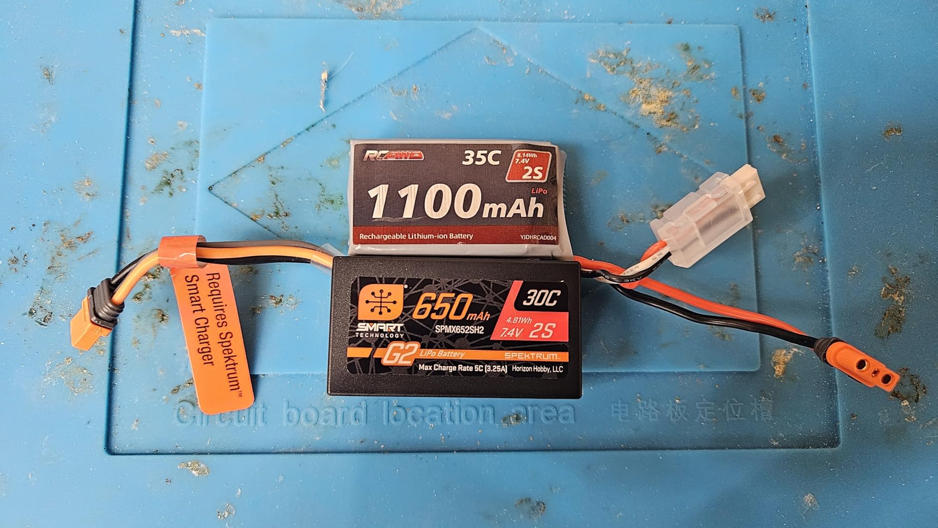 RCAWD 7.4V Lipo Battery 2S 35C 1100mAh with JST Plug EC2 Female to IC2 Male and 3S 7.4V 1.3A Charger for 1/12 Losi Mini LMT Axial UTB18 Series Upgrades Part 2PCS customer photo 1