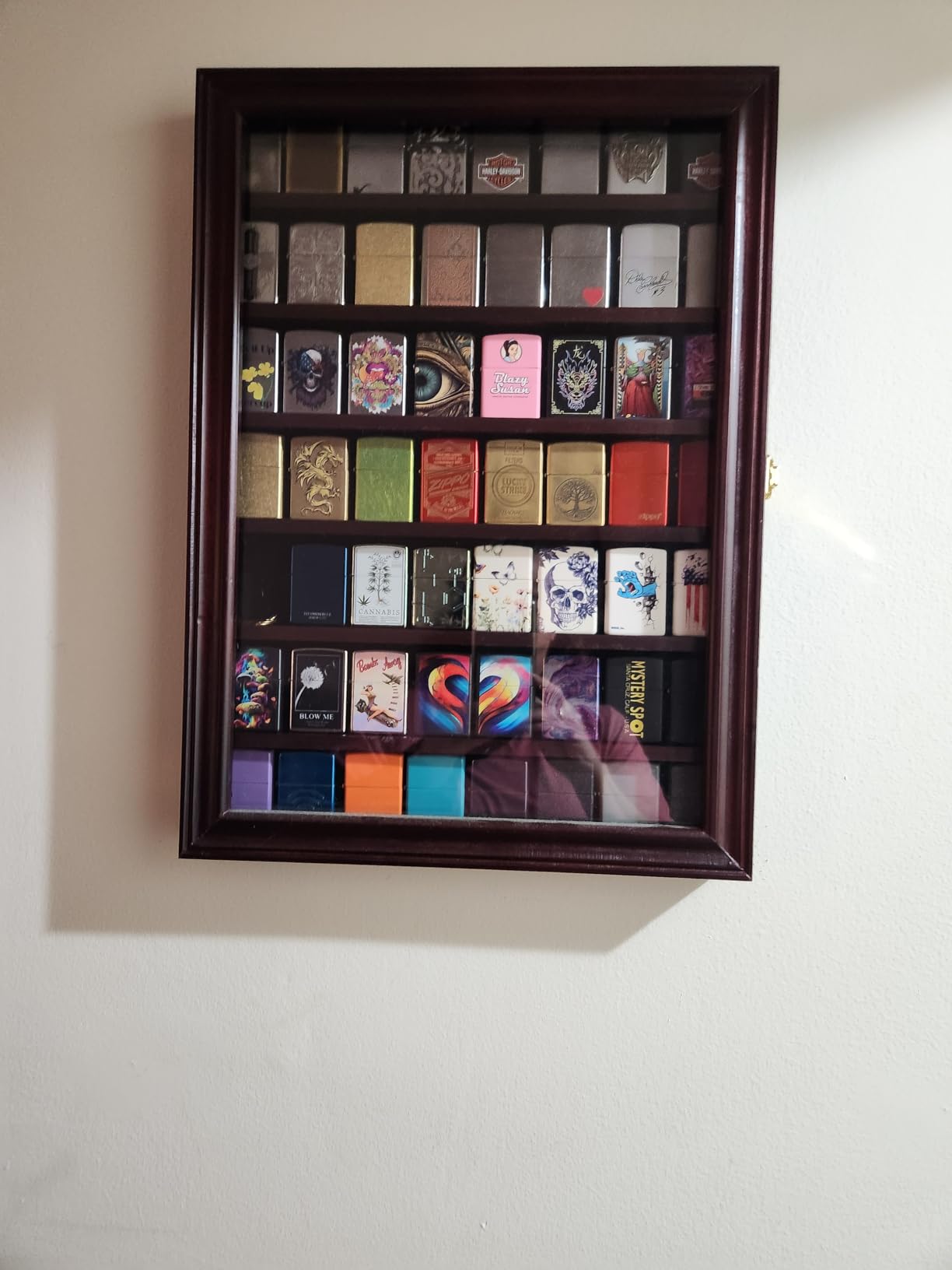 N Scale Model Train Display Case Wall Cabinet - 6 Shelves Lockable 98% UV Protection for Locomotive Collection customer photo 2