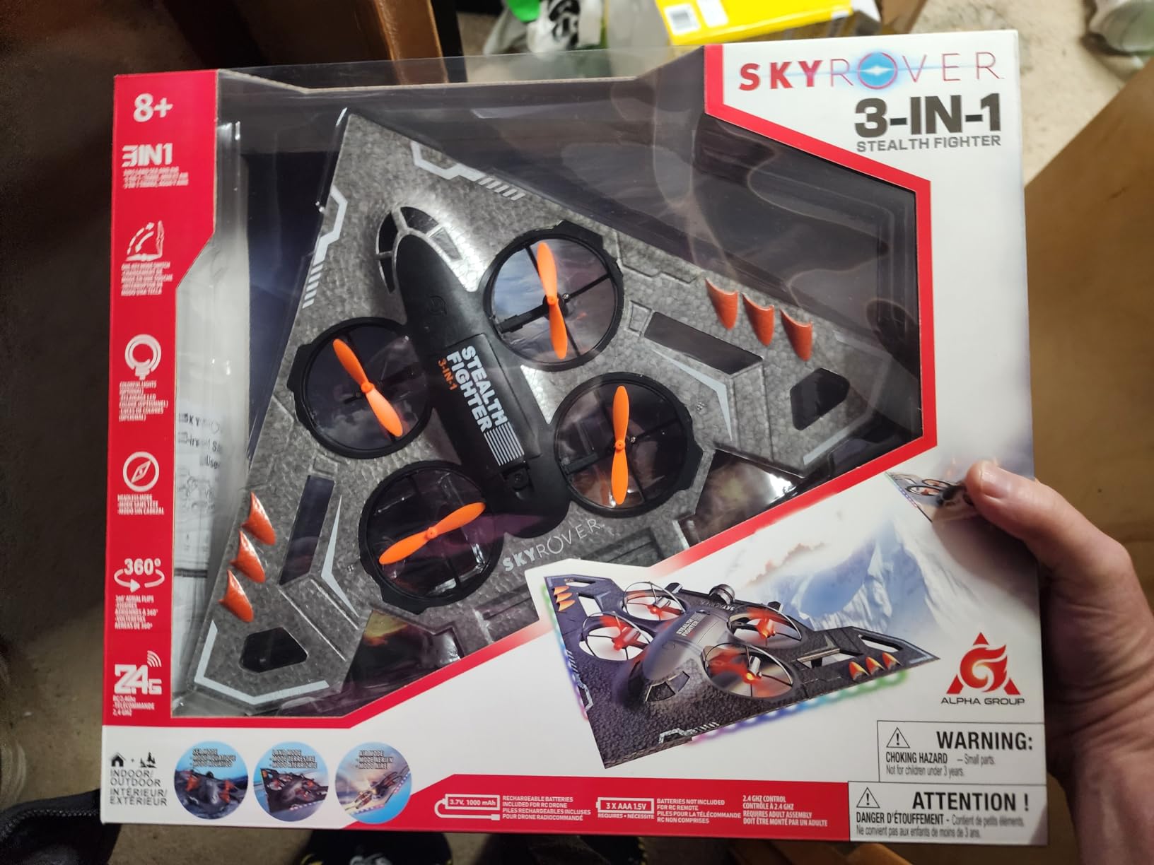 A ALPHA 3-in-1 RC Jet Plane, Remote Control Airplane - Air, Land & Water RC Airplane Fighter Jet Drone Toy for Kids & Adults customer photo 2