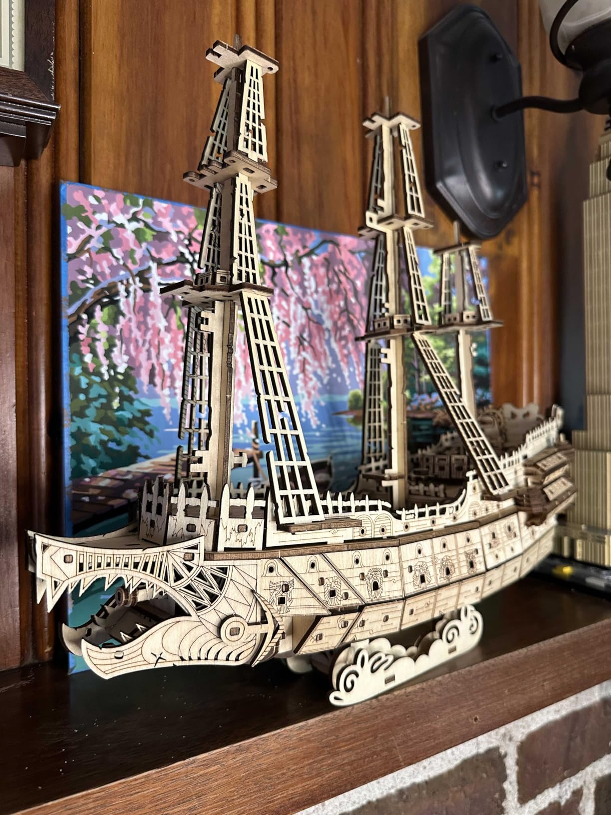 Black Pirate Ship 3D Wooden Puzzle for Adults - Ideal Christmas or Thanksgiving Gift for Model Enthusiasts 3D Puzzles for Adults customer photo 1